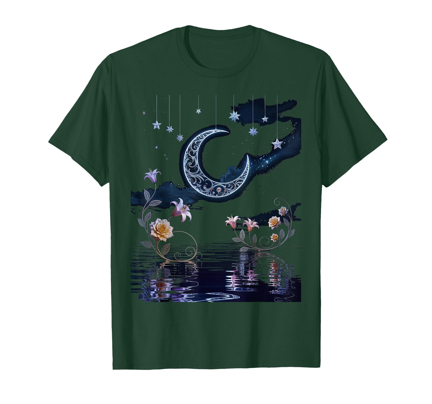moon sun goblincore moth & butterfly moonphase floral T-Shirt