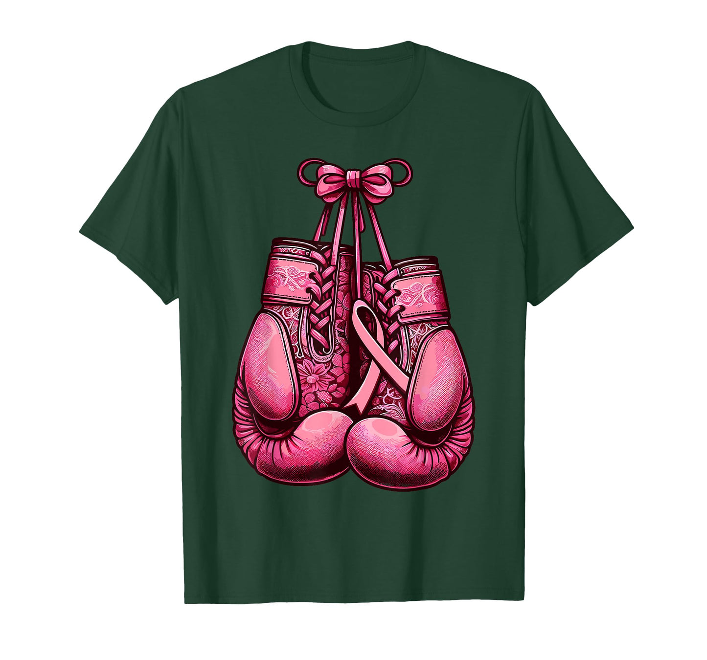 Breast Cancer Boxing Glove Pink Ribbon Awareness Fight Women T-Shirt