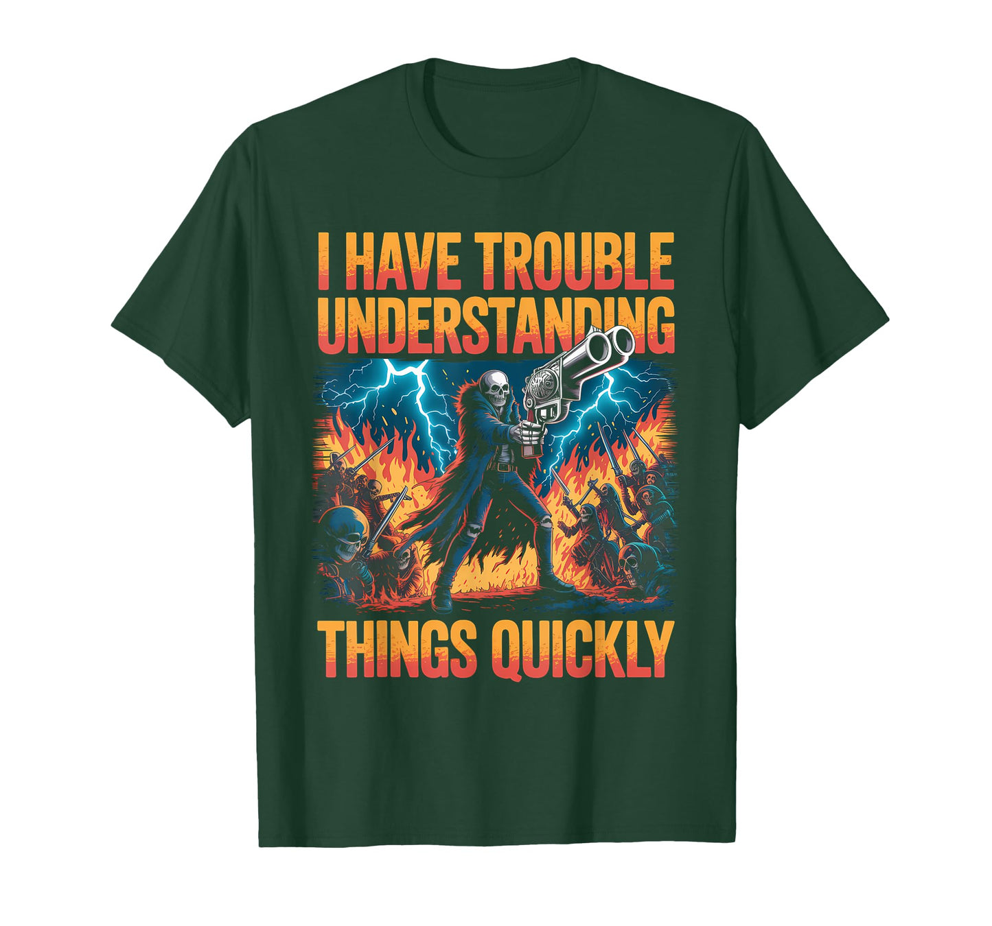 Trouble Understanding Funny Skeleton Meme Bootleg Unhinged T-Shirt