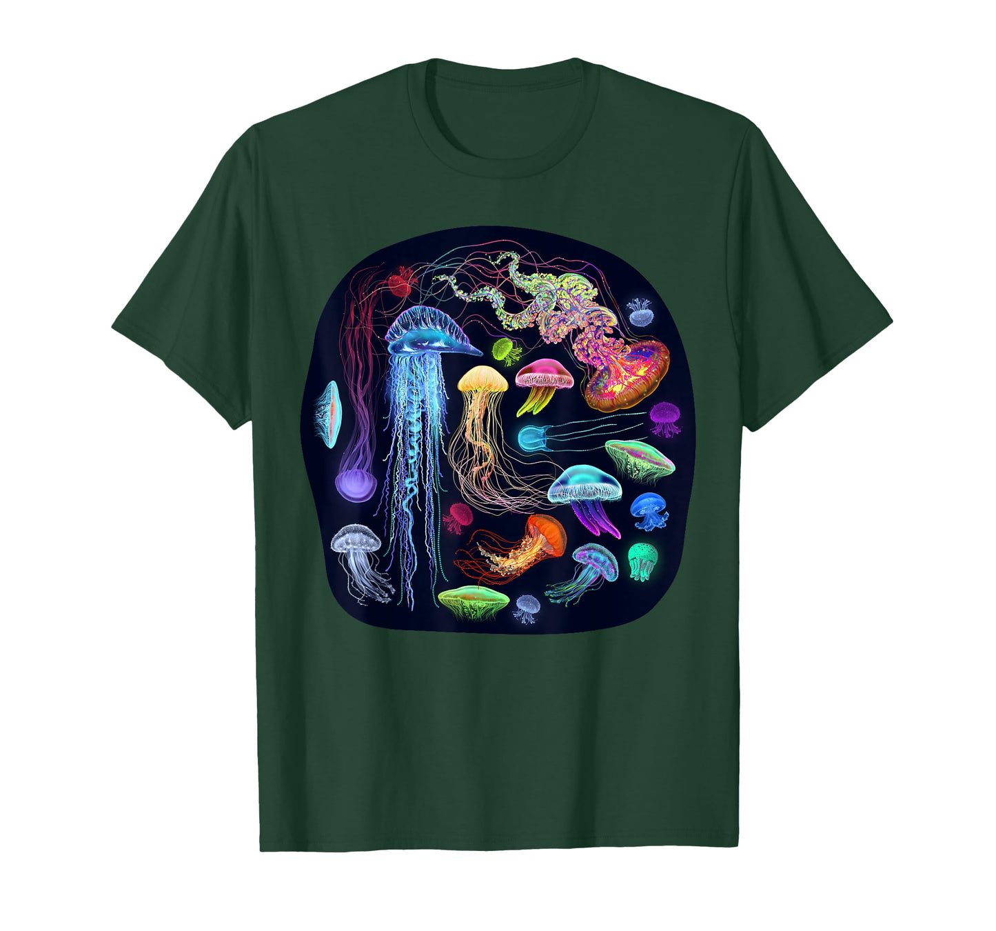 Dzydaria Bioluminescent glowing jellyfish, sea creatures, version II T-Shirt, Small