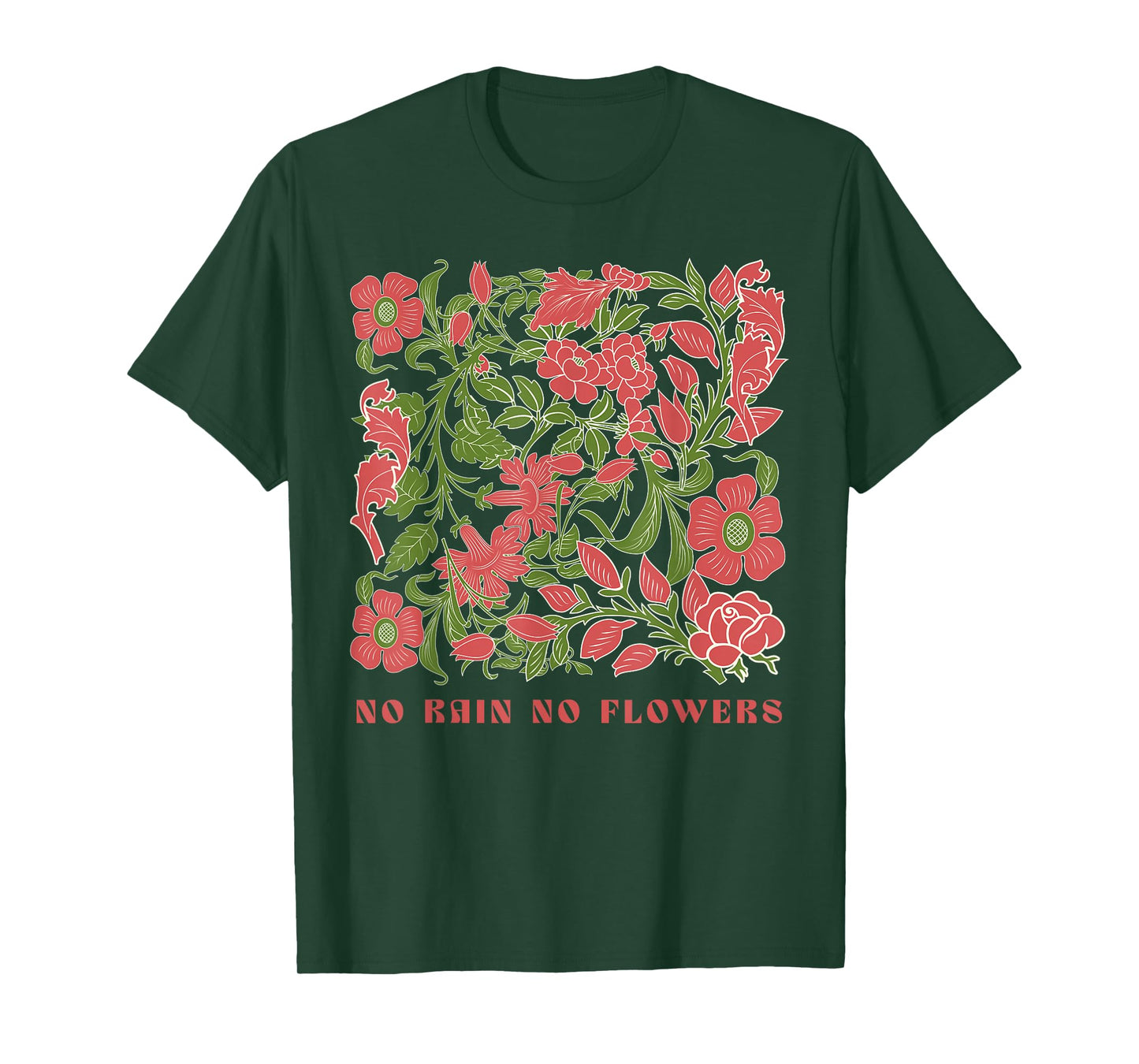 Retro Flowers Women's Spring Tops No Rain No Flowers T-Shirt