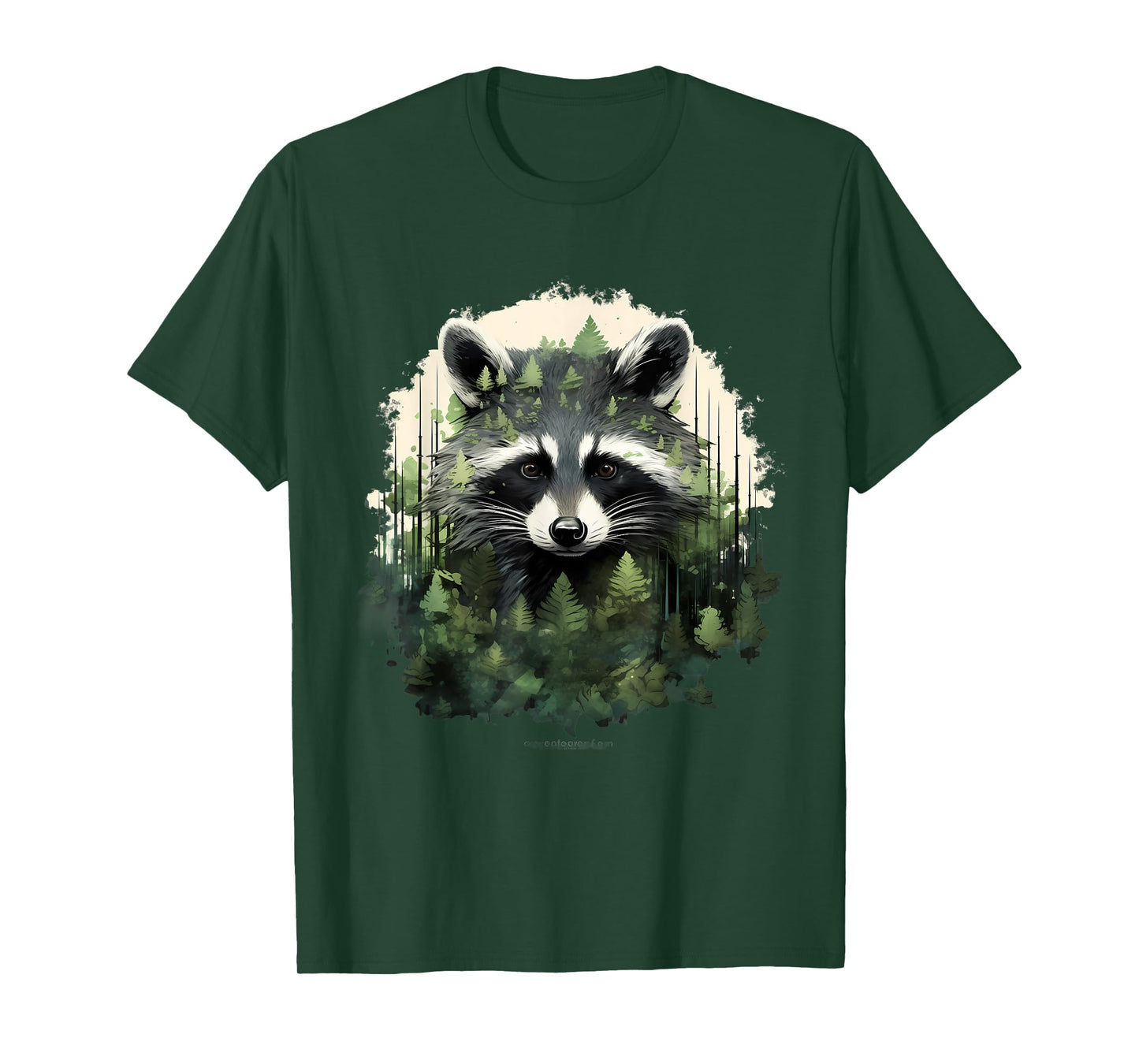 Raccoon Forest Art Animal Nature Portrait Motif Wildlife T-Shirt