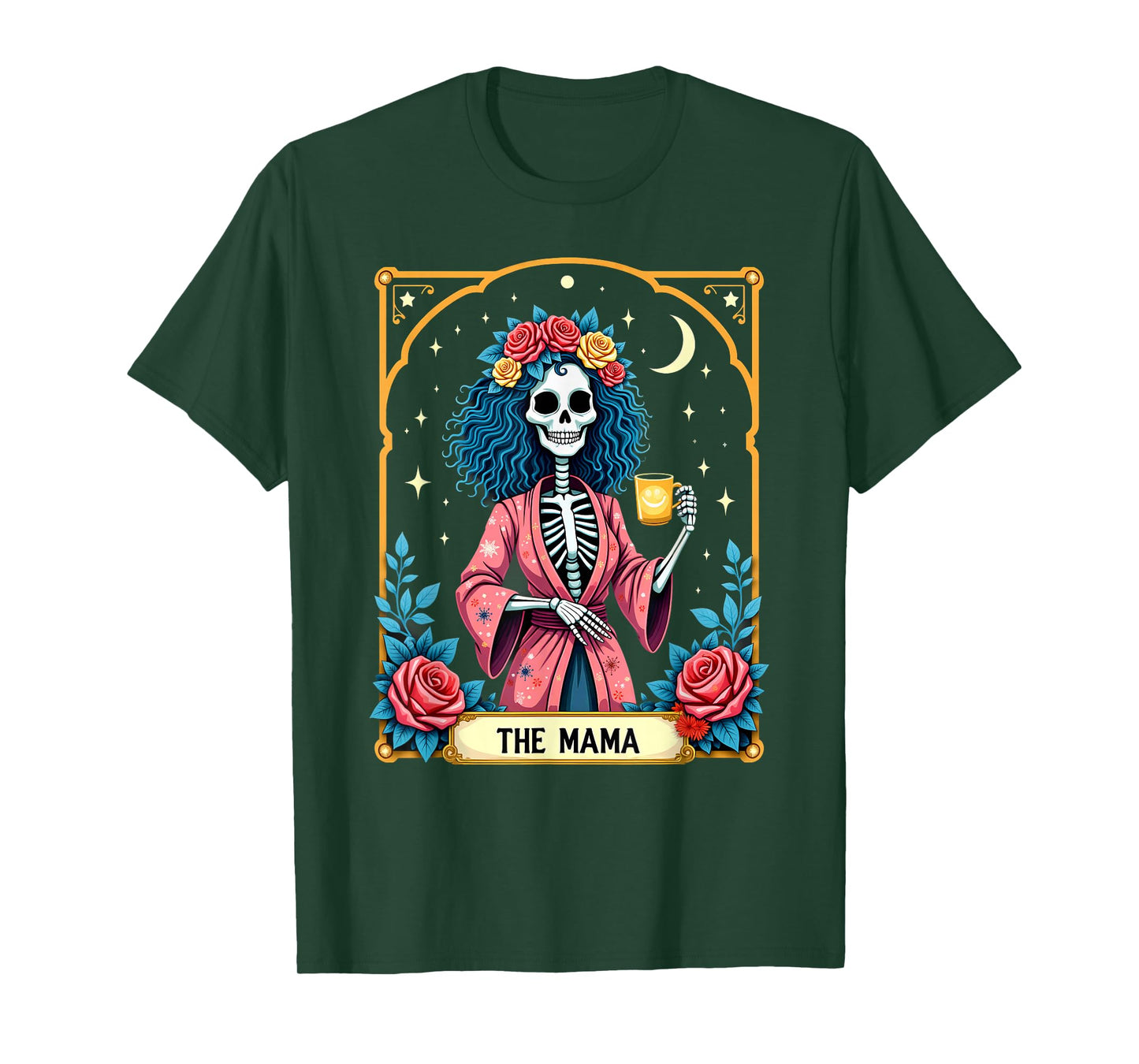 Gothic Tarot Card The Mama Skeleton Halloween T-Shirt