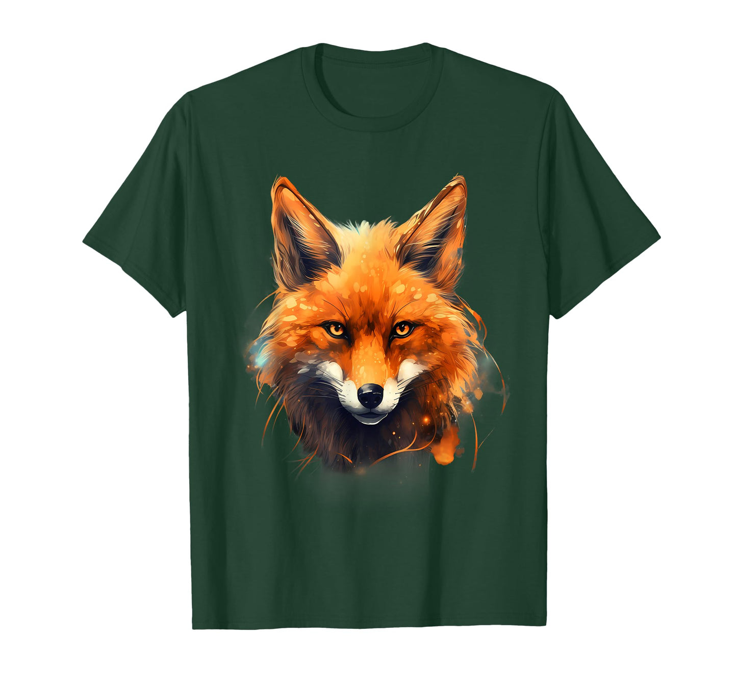Fox Wildlife Colorful Portrait Nature Artwork Animal Lovers T-Shirt