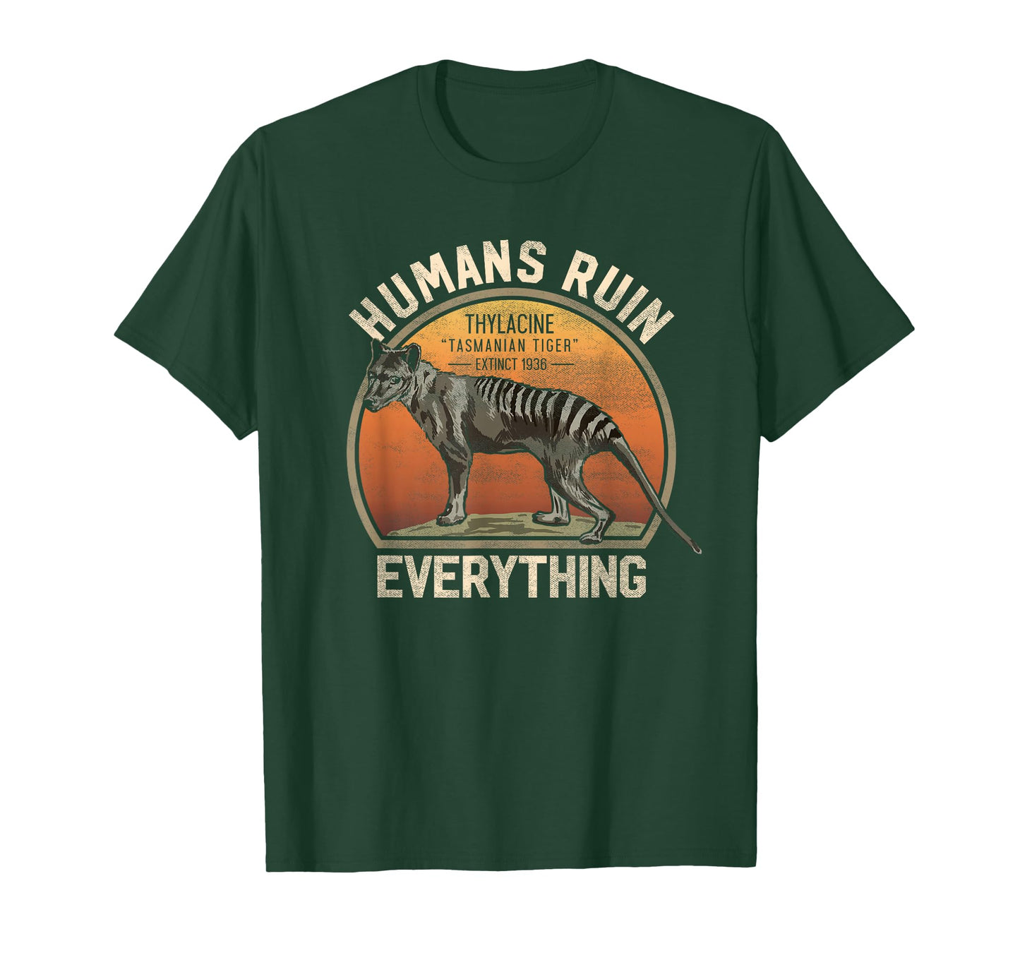 Tasmanian Tiger Thylacine T Shirt Wolf Australian Extinct T-Shirt