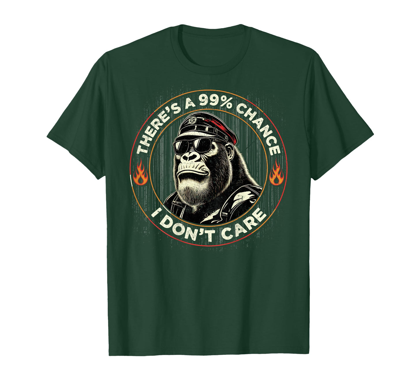 Funny Monkey There's A 99% Chance I Don't Care Men (On Back) T-Shirt