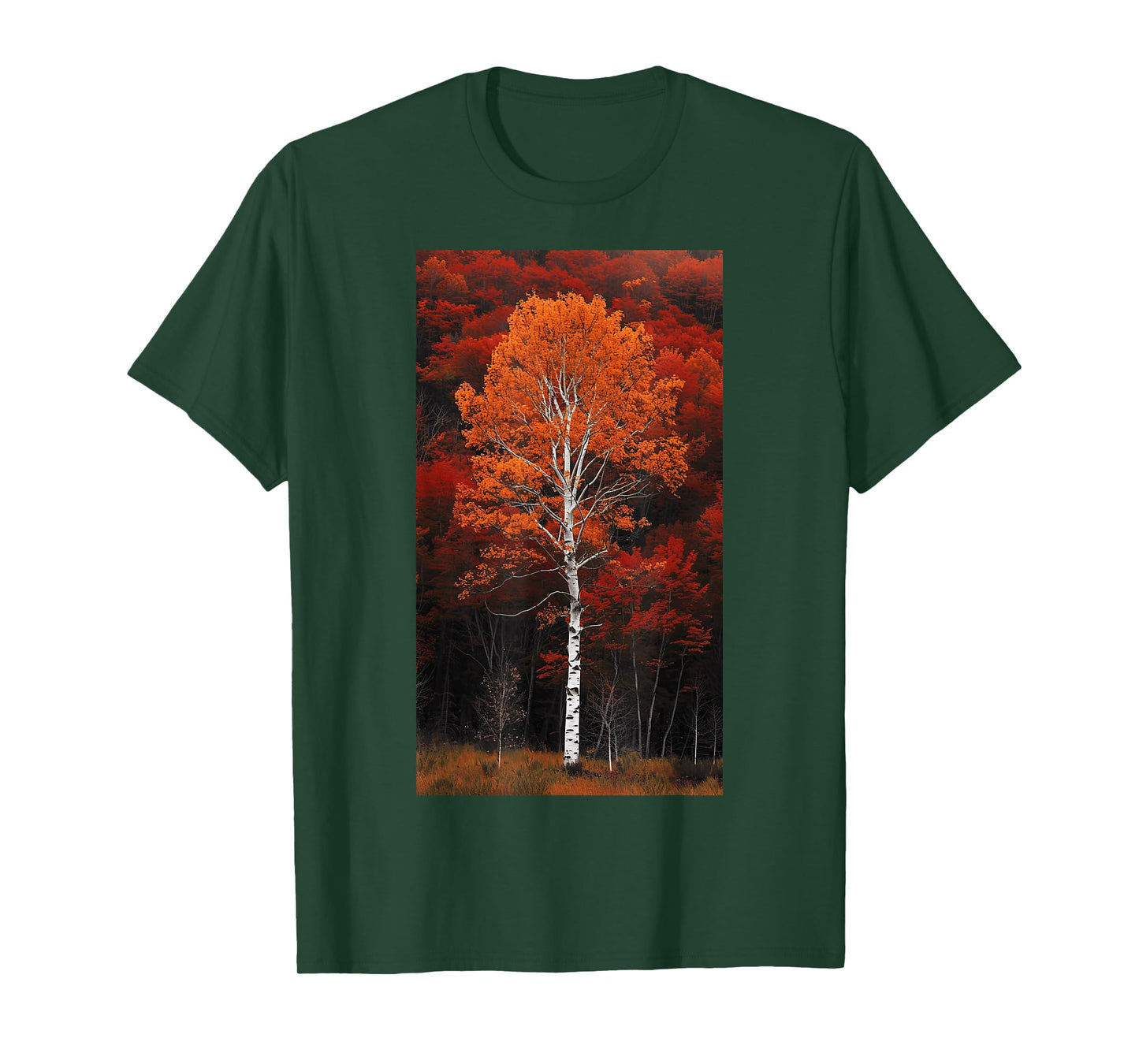 Birch Autumn Fall colors Birch tree Forest Nature T-Shirt