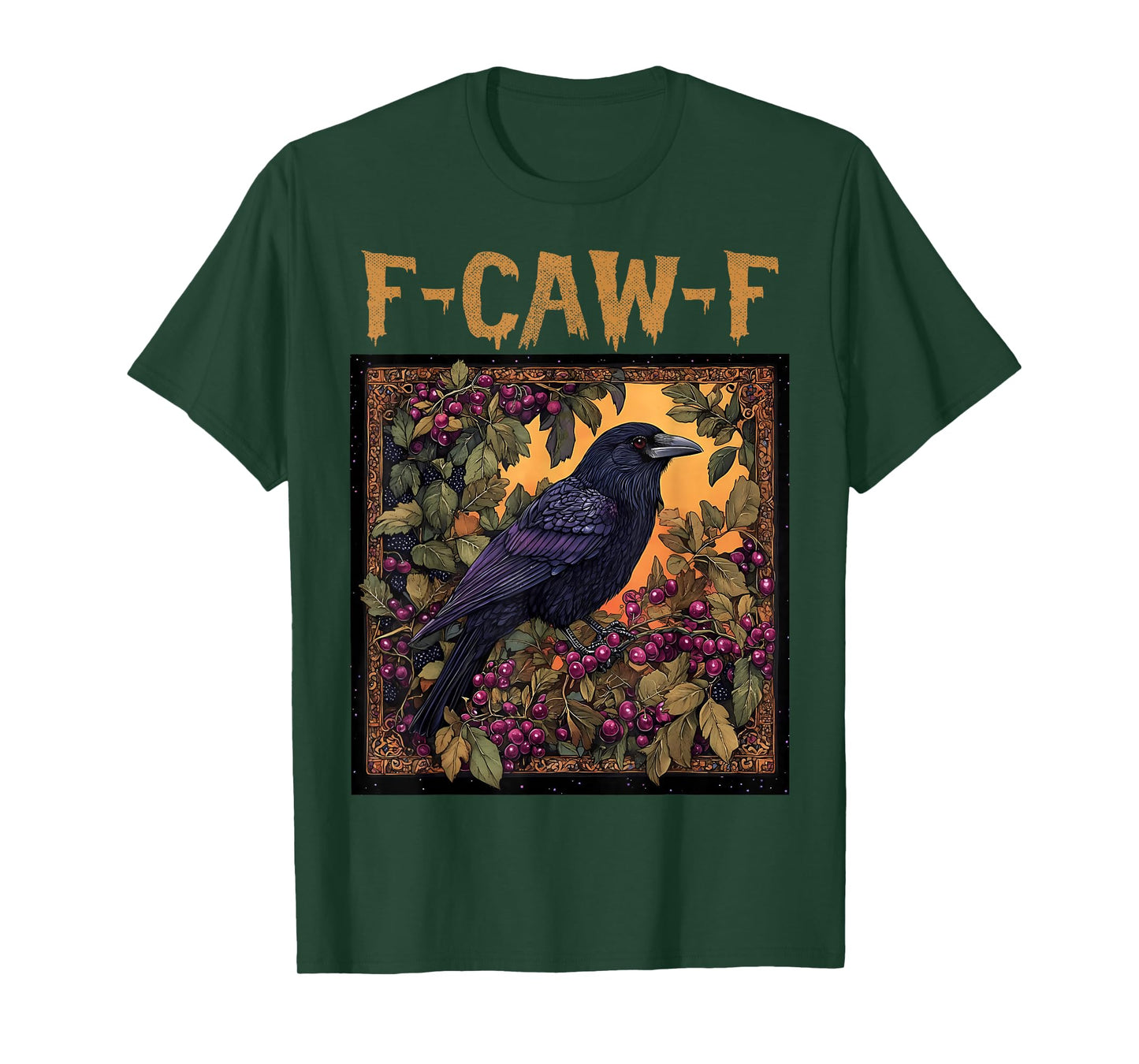Funny F Caw F Raven Retro Vintage Graphic F-CAW-F Crow Pun T-Shirt