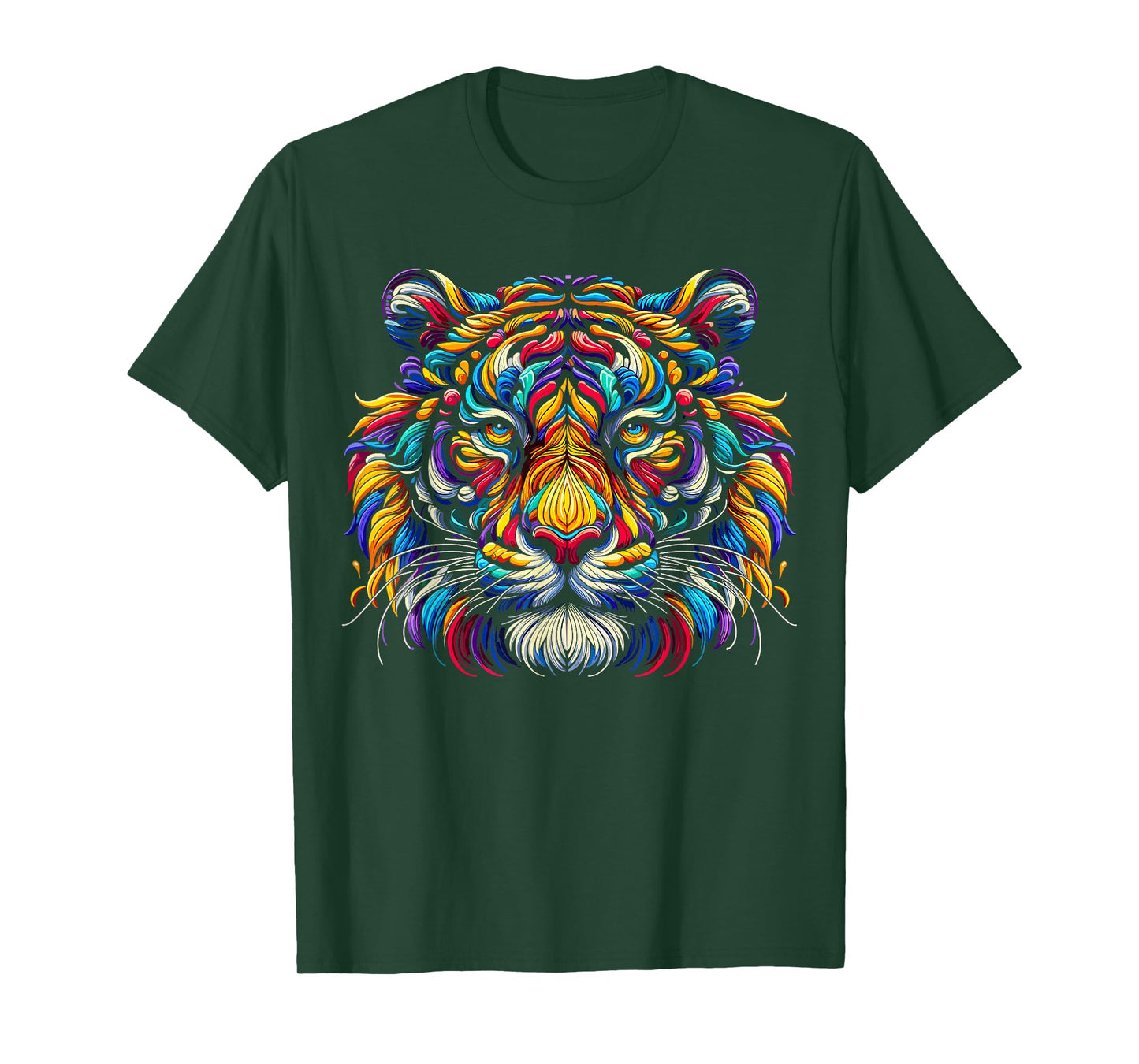 Tiger Face Wild Animal Colorful Tiger T-Shirt