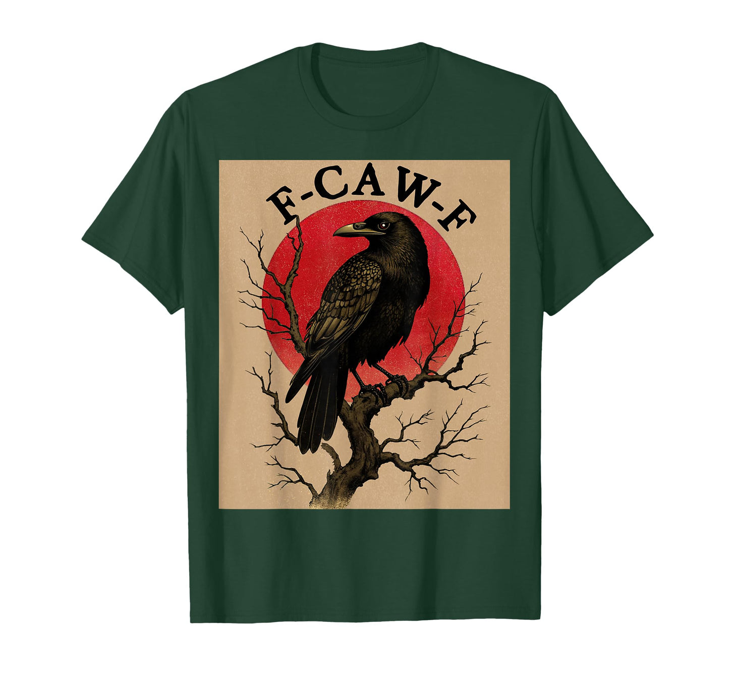 f caw f t Shirt Funny Crow Graphic Japanese Art f-caw-f T-Shirt