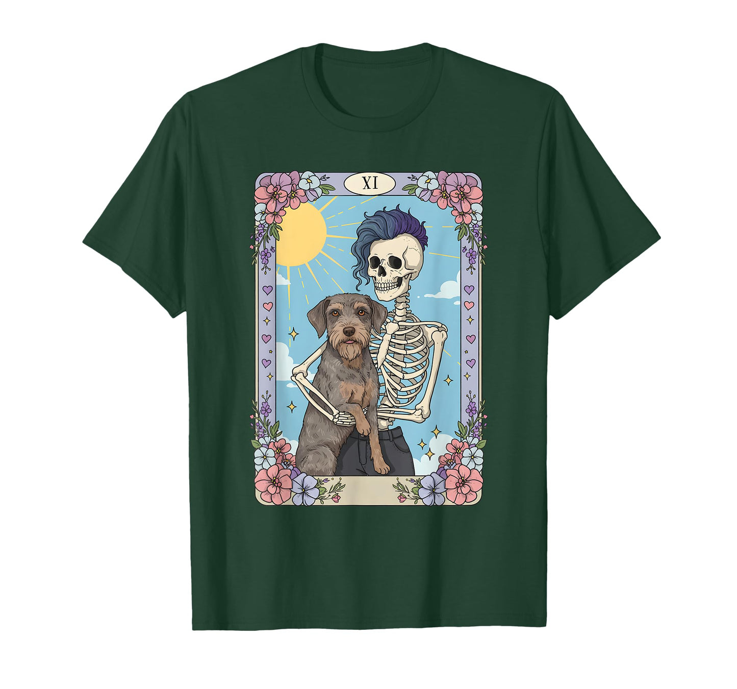 Wirehaired Pointing Griffon Dog Tarot Card Halloween Costume T-Shirt