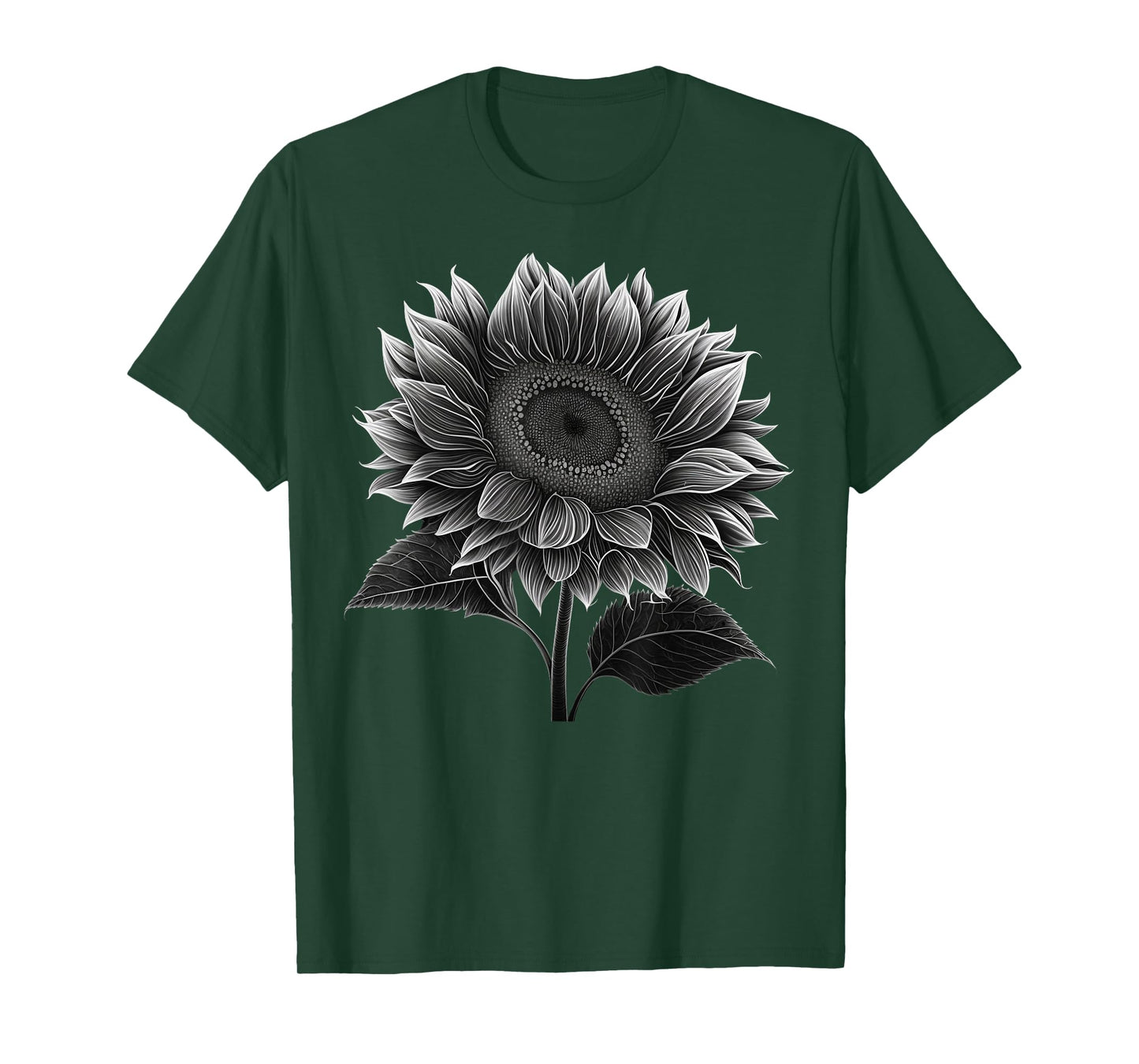 Sunflowers lover on black and white Sunflower T-Shirt