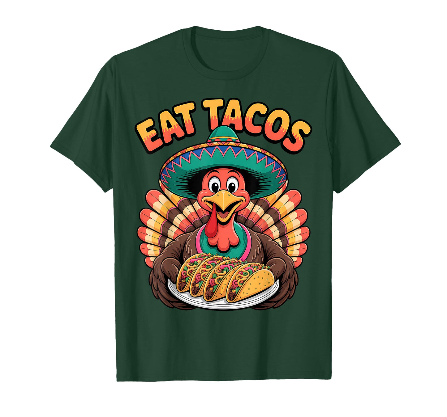 Funny Thanksgiving Turkey Eat Tacos Shirt for Men Women Kids T-Shirt