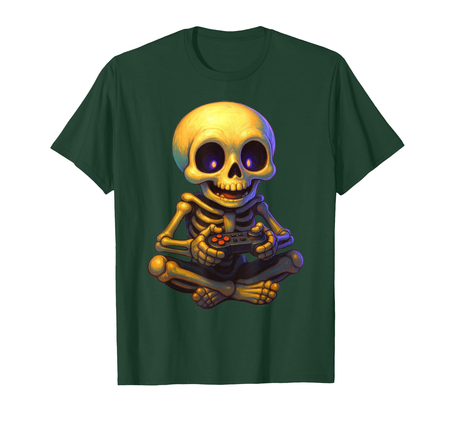 Halloween Ghost Skeleton Gamer Funny Video Gaming Lovers T-Shirt