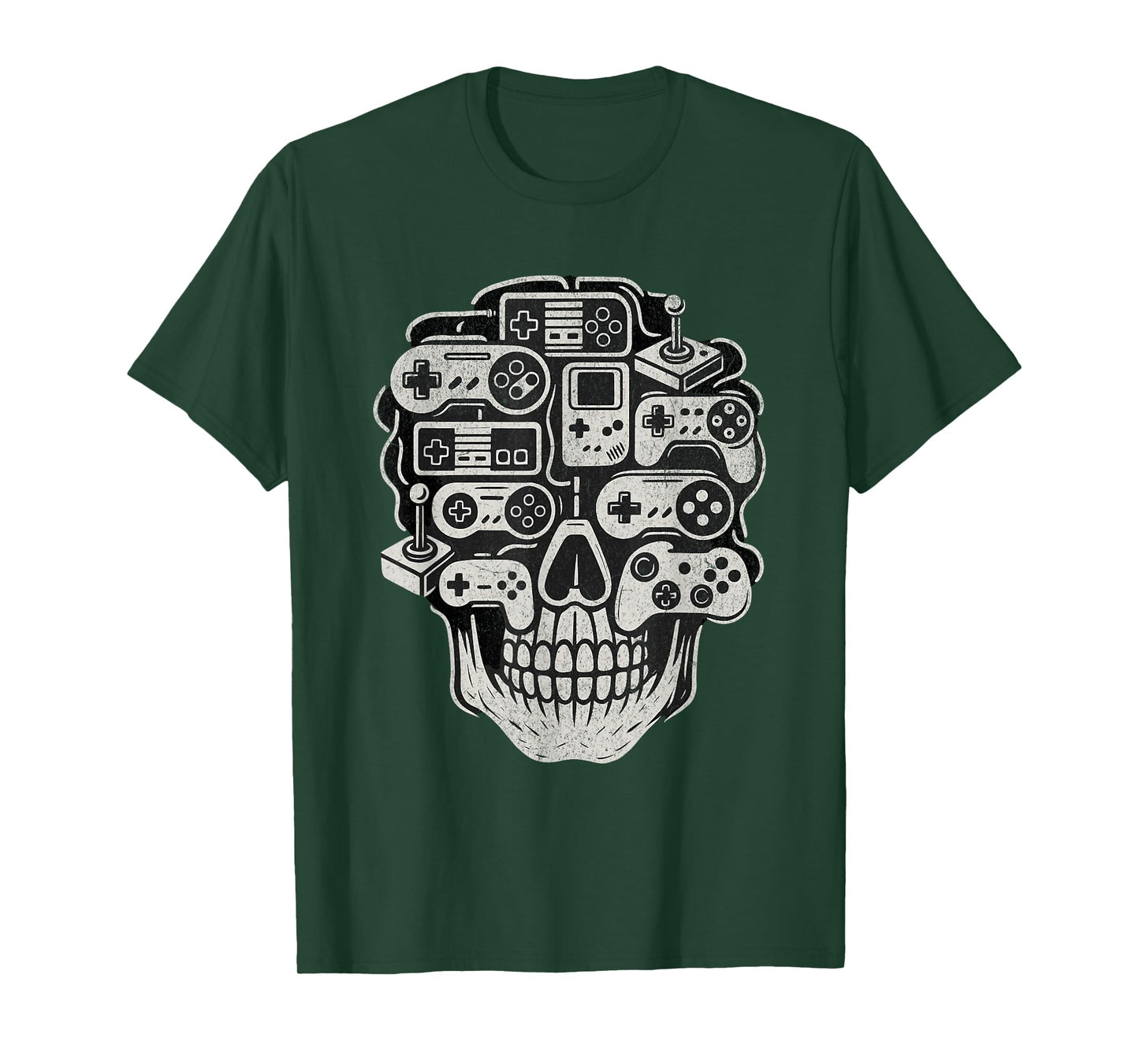 Retro Gaming Skull Spooky Gamer Halloween Boys Girls T-Shirt