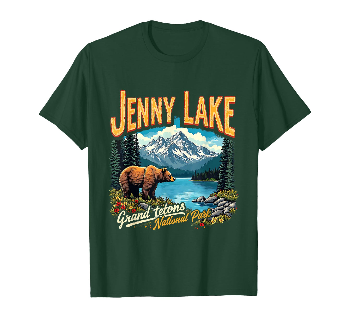 National Park Jenny Lake Vintage Trip Vacation Grand Tetons T-Shirt