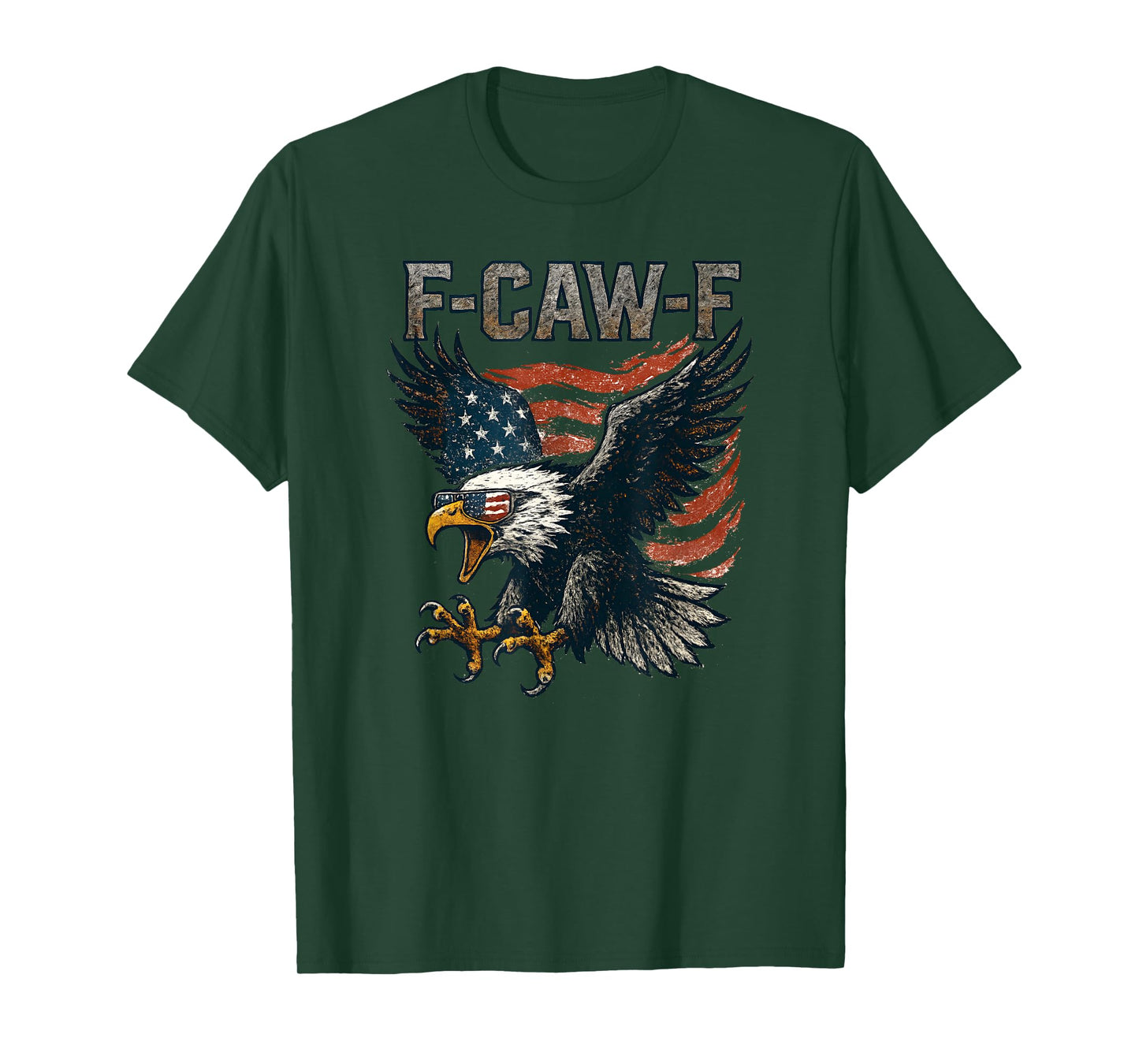 F Caw F Bald Eagle USA Flag Patriotic Freedom Men Women T-Shirt