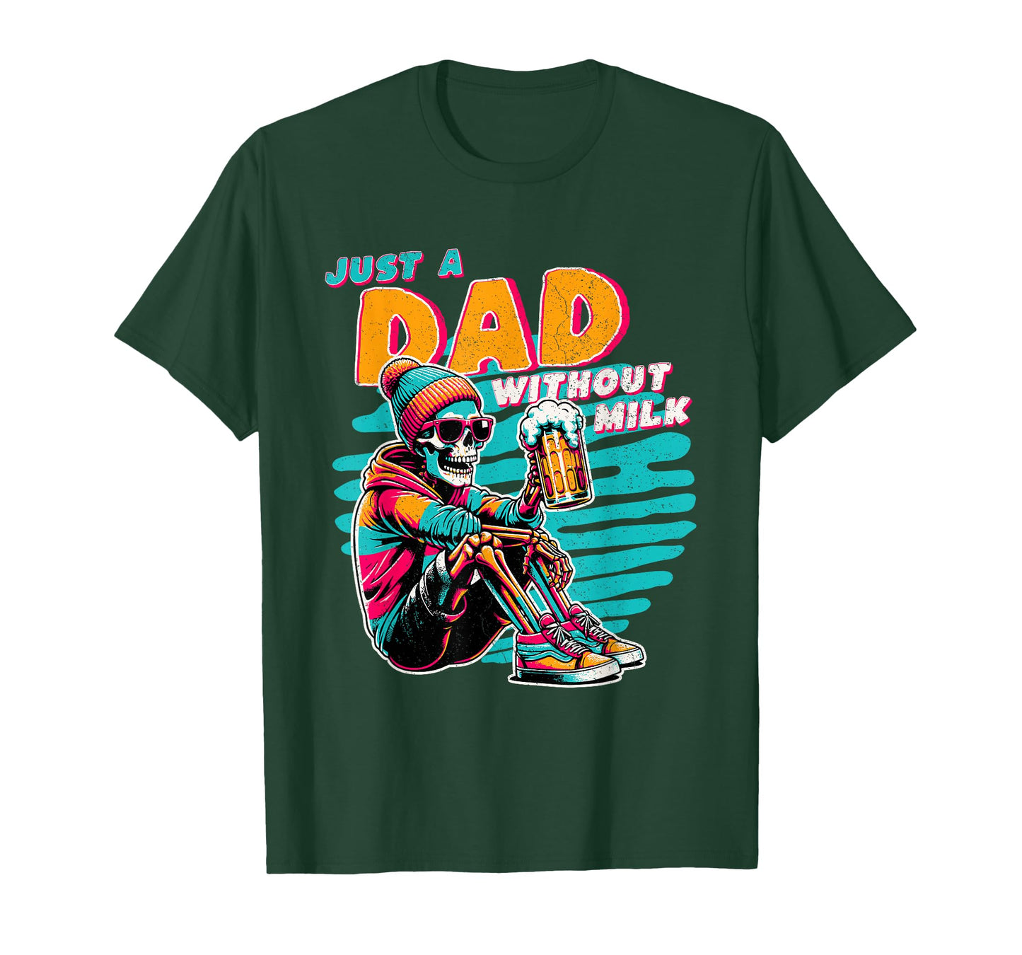 Rustic Father's Day Men's Skeleton Drinking Beer; Not Milk T-Shirt