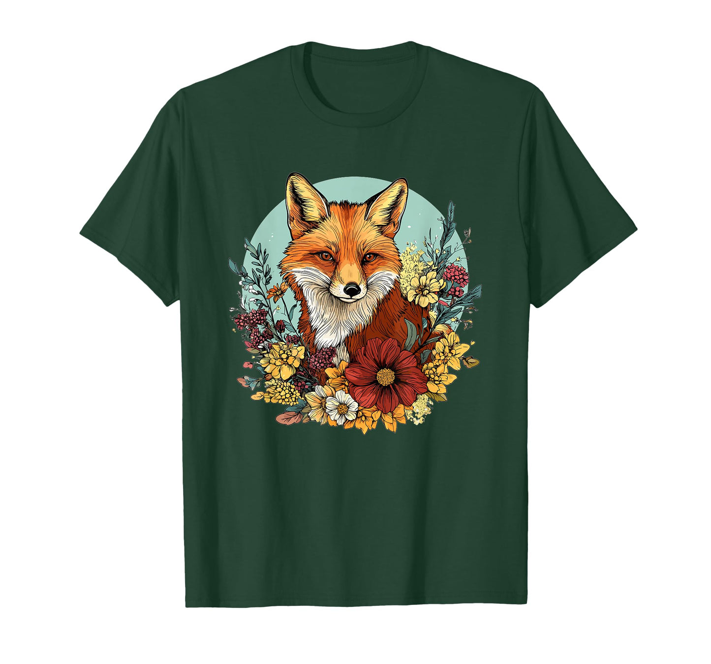 Fox Surrounded By Wildflowers Beautifully T-Shirt
