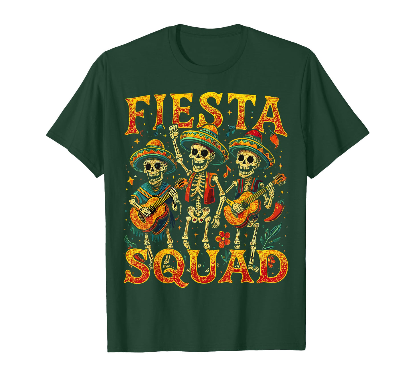 Fiesta Squad Skeleton Cinco de Mayo Mexican T-Shirt