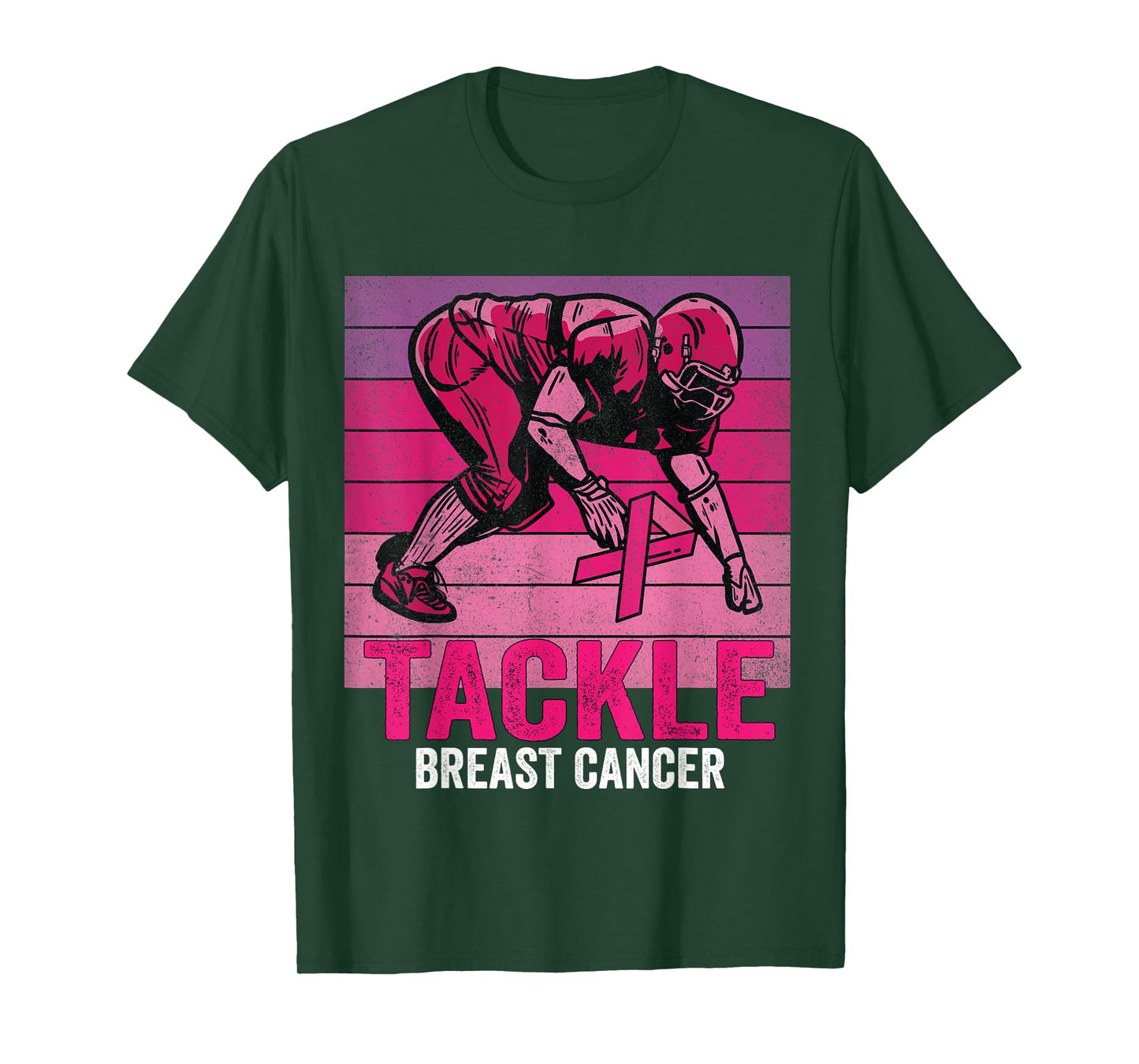 Tackle Breast Cancer Awareness Football Breast Cancer Design T-Shirt