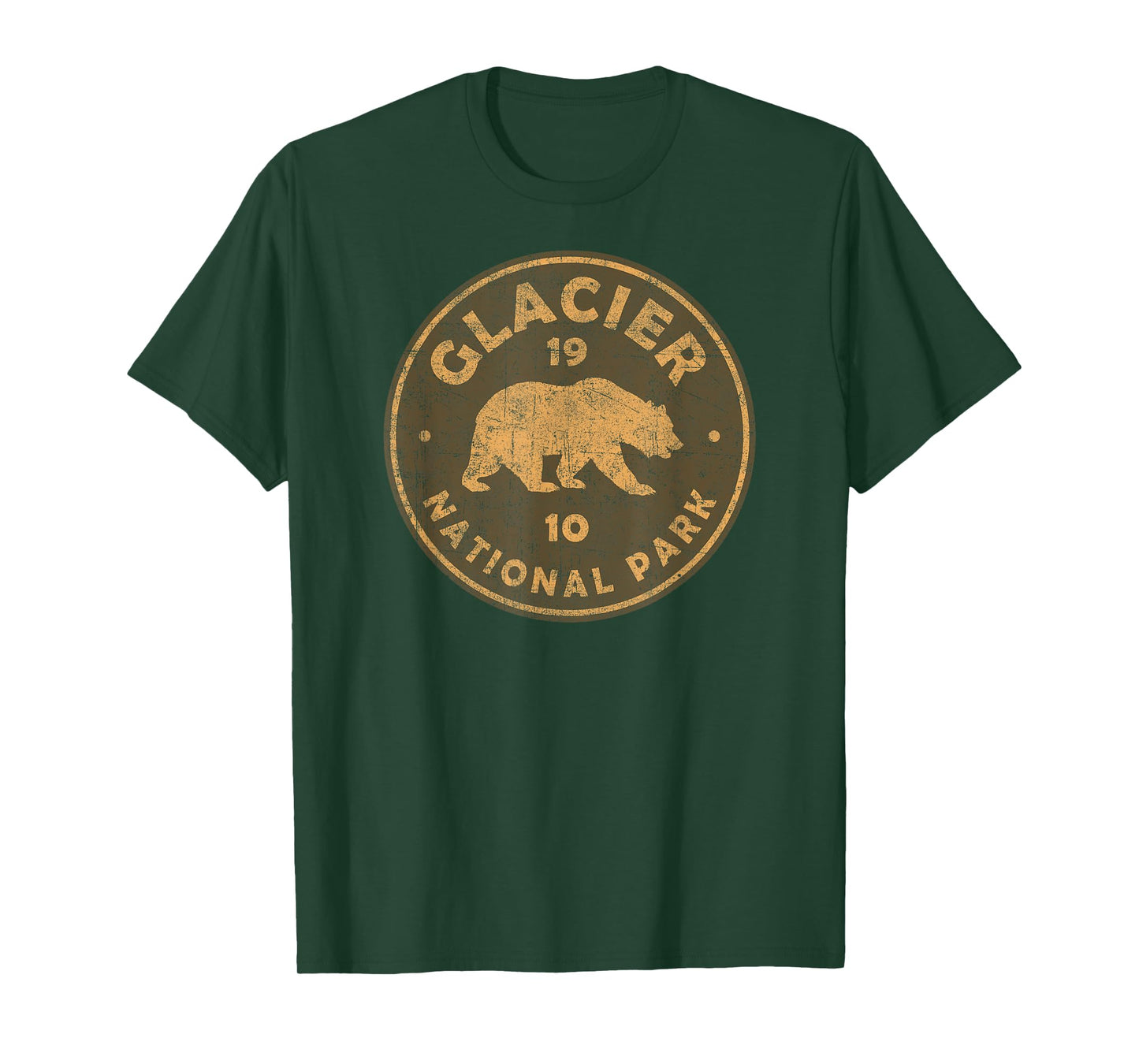 Retro Glacier National Park Montana Women Men Kids Hiking T-Shirt