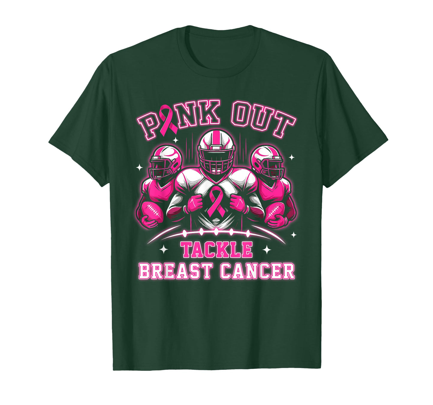 Pink Out Tackle Breast Cancer Awareness American Football T-Shirt