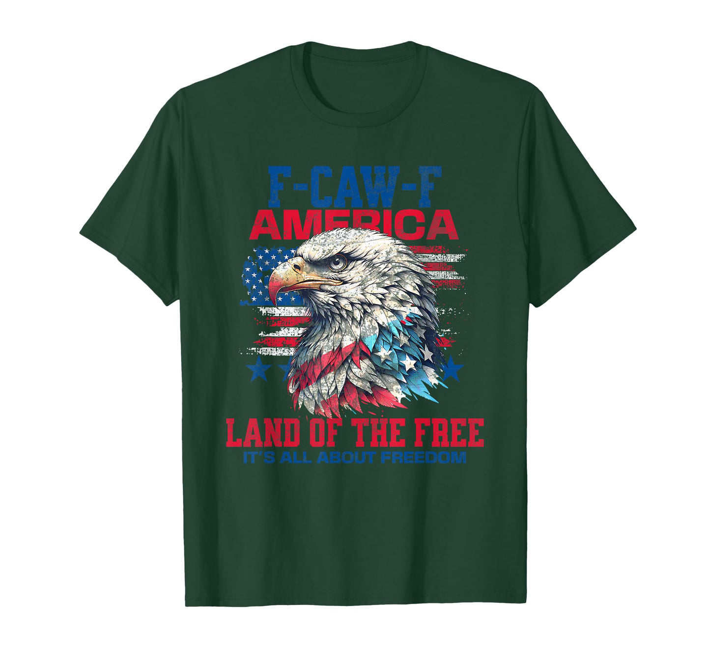 Cool Patriotic American Eagle F-CAW-F Meme Vintage Retro T-Shirt