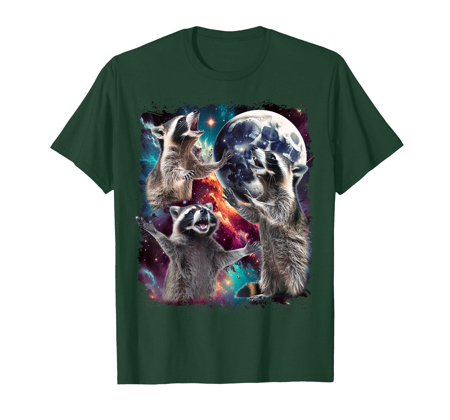 Three Racoon Moon | 3 Racoon Moon Funny Cursed Meme T-Shirt