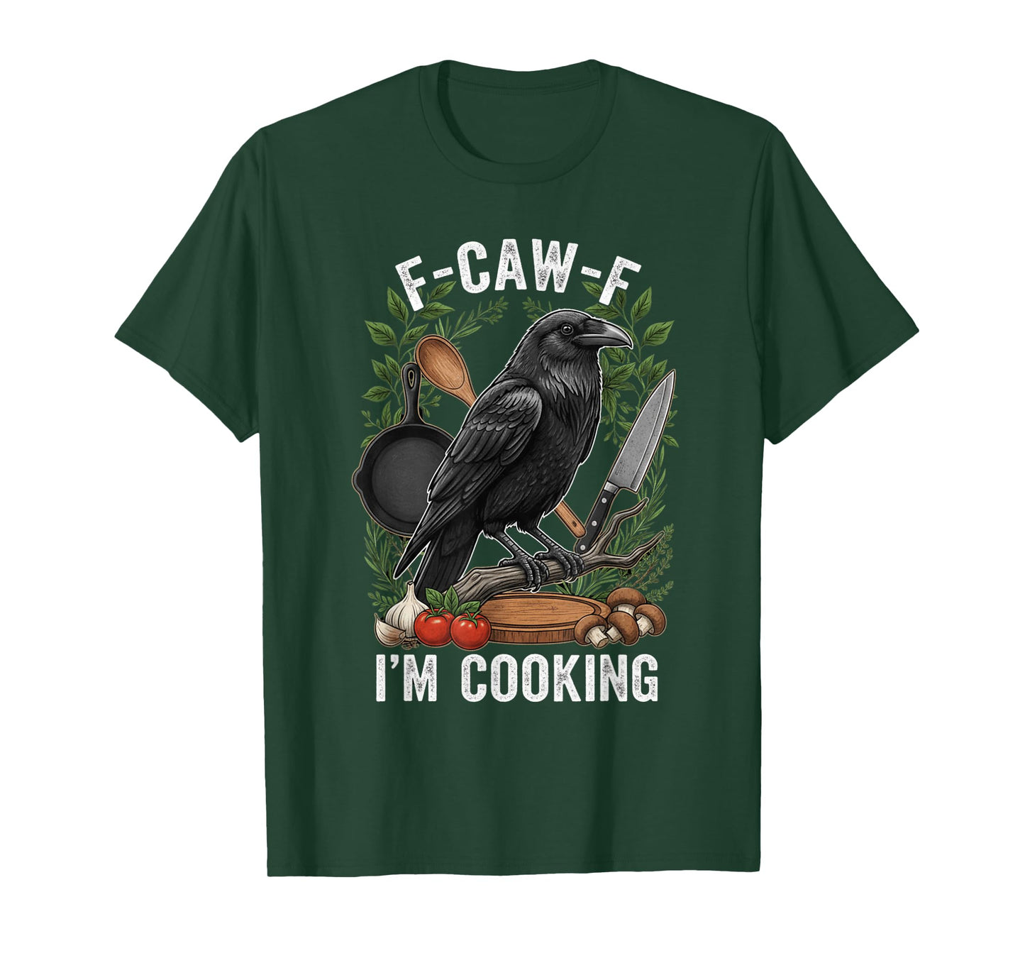 Funny Crow Cooking Pun F-Caw-F Meme FCAWF T-Shirt