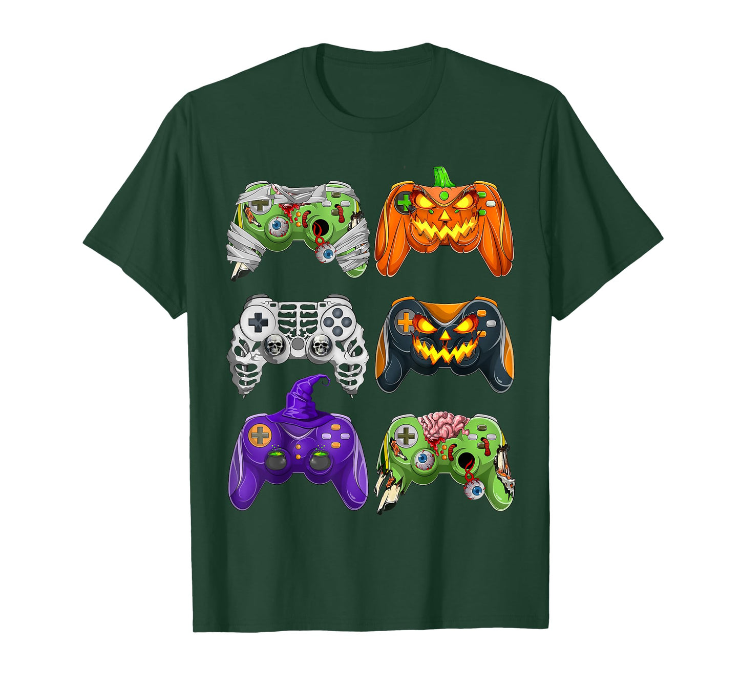 Halloween Skeleton Zombie Gaming Controllers Mummy Boys Kids T-Shirt