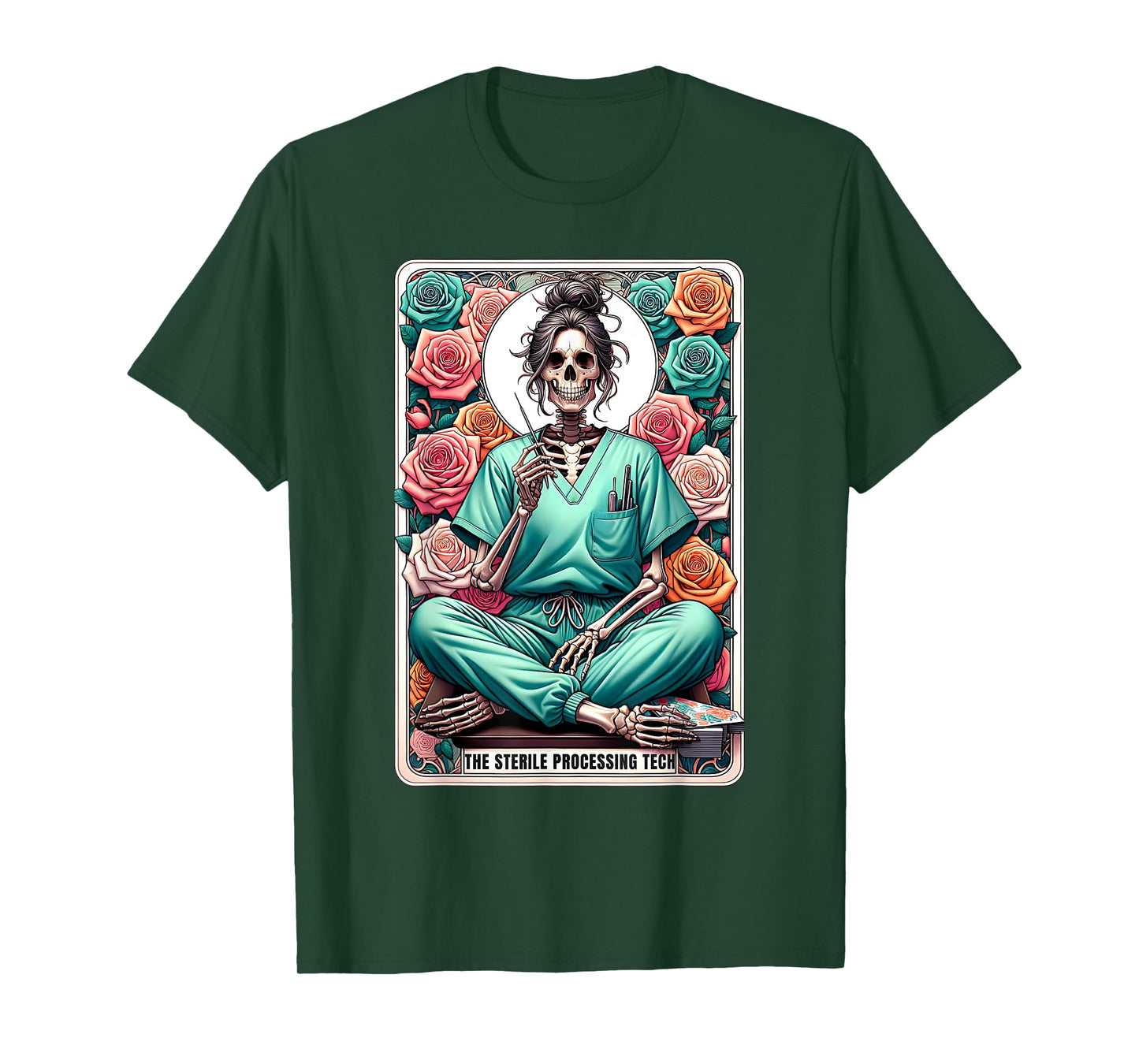 The Sterile Processing Tech Tarot Card Skeleton SPD Tech T-Shirt