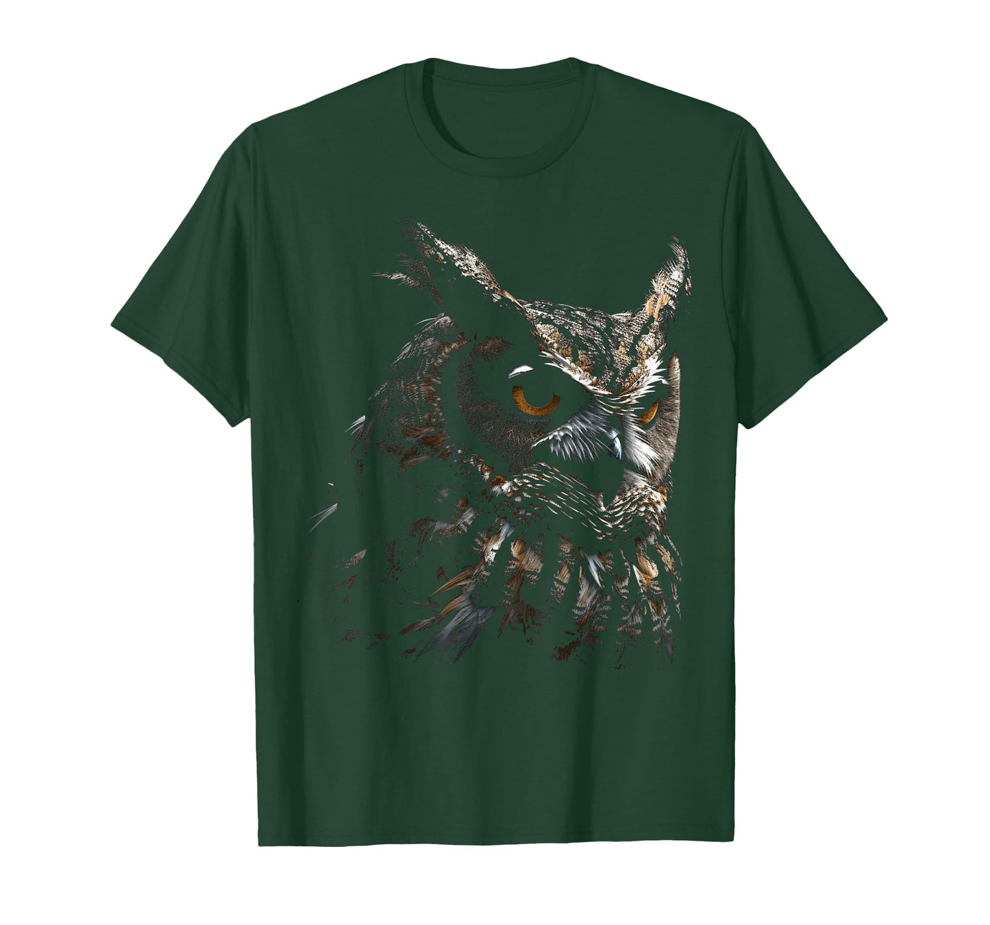 Owl Portrait Artwork | Animal Motif Owl T-Shirt