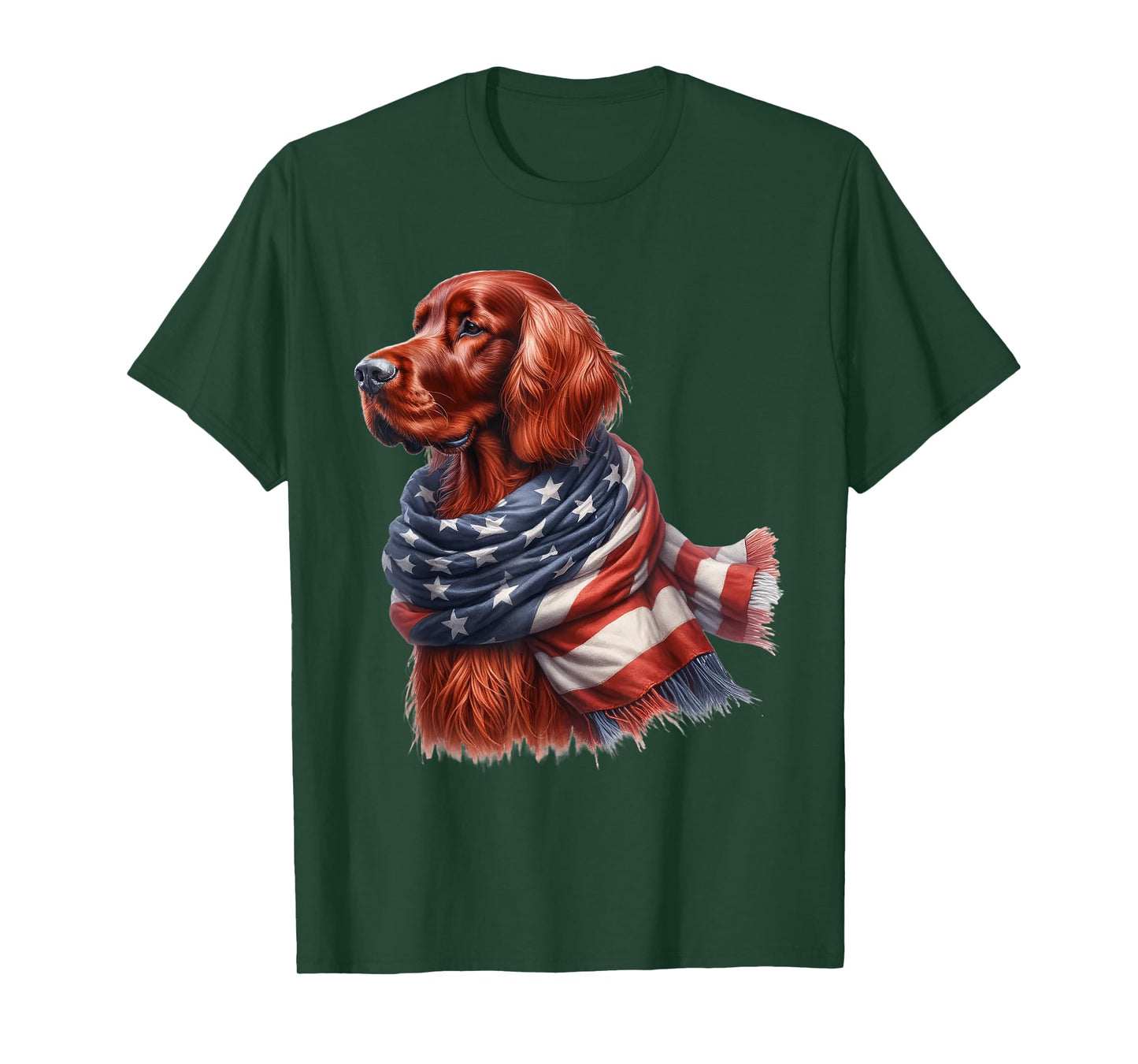 Irish Setter American Flag Patriotic Irish Setter Dog Lover T-Shirt