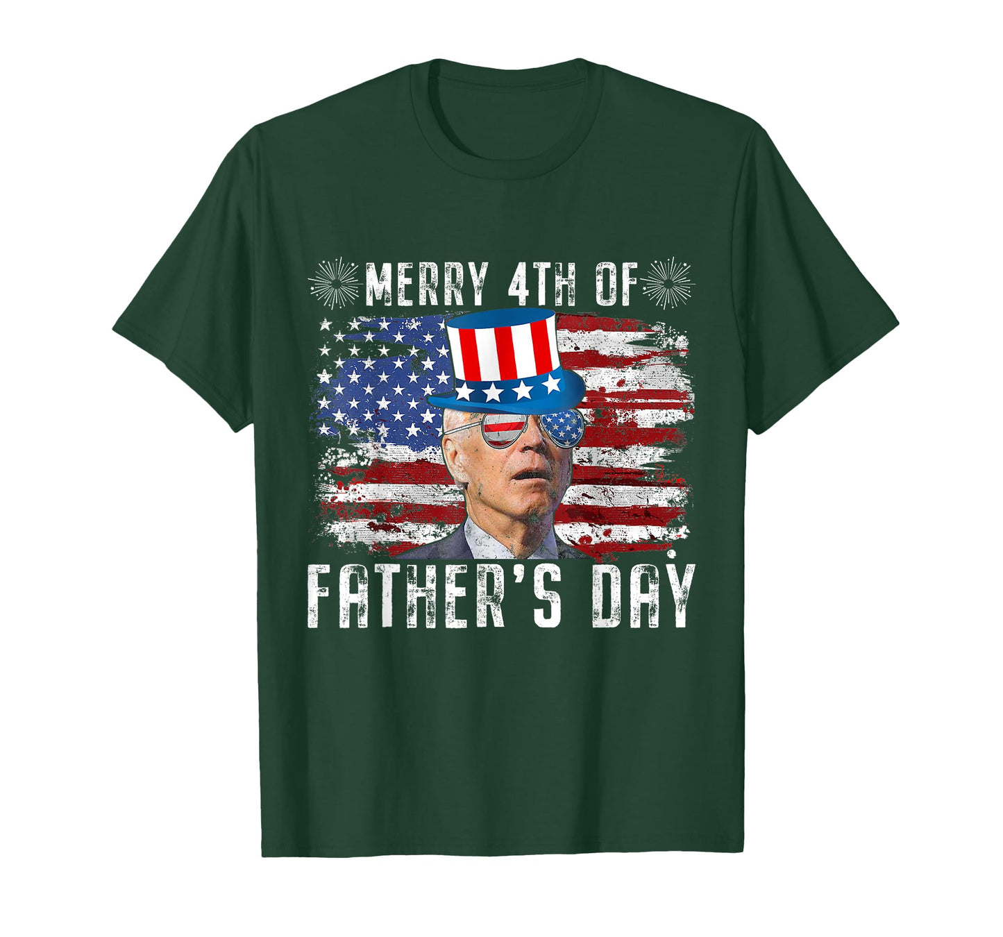 Funny Joe Biden 4th Of July Merry 4th Of Fathers Day US Flag T-Shirt