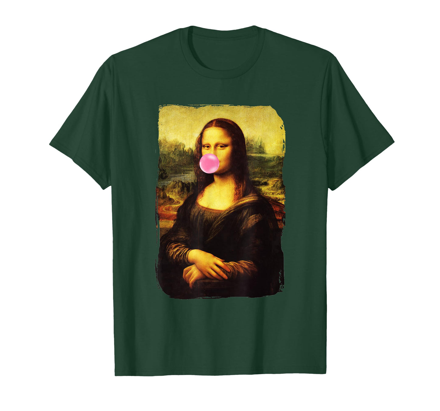 Mona Lisa Blowing Bubble Gum Funny Gioconda T-Shirt