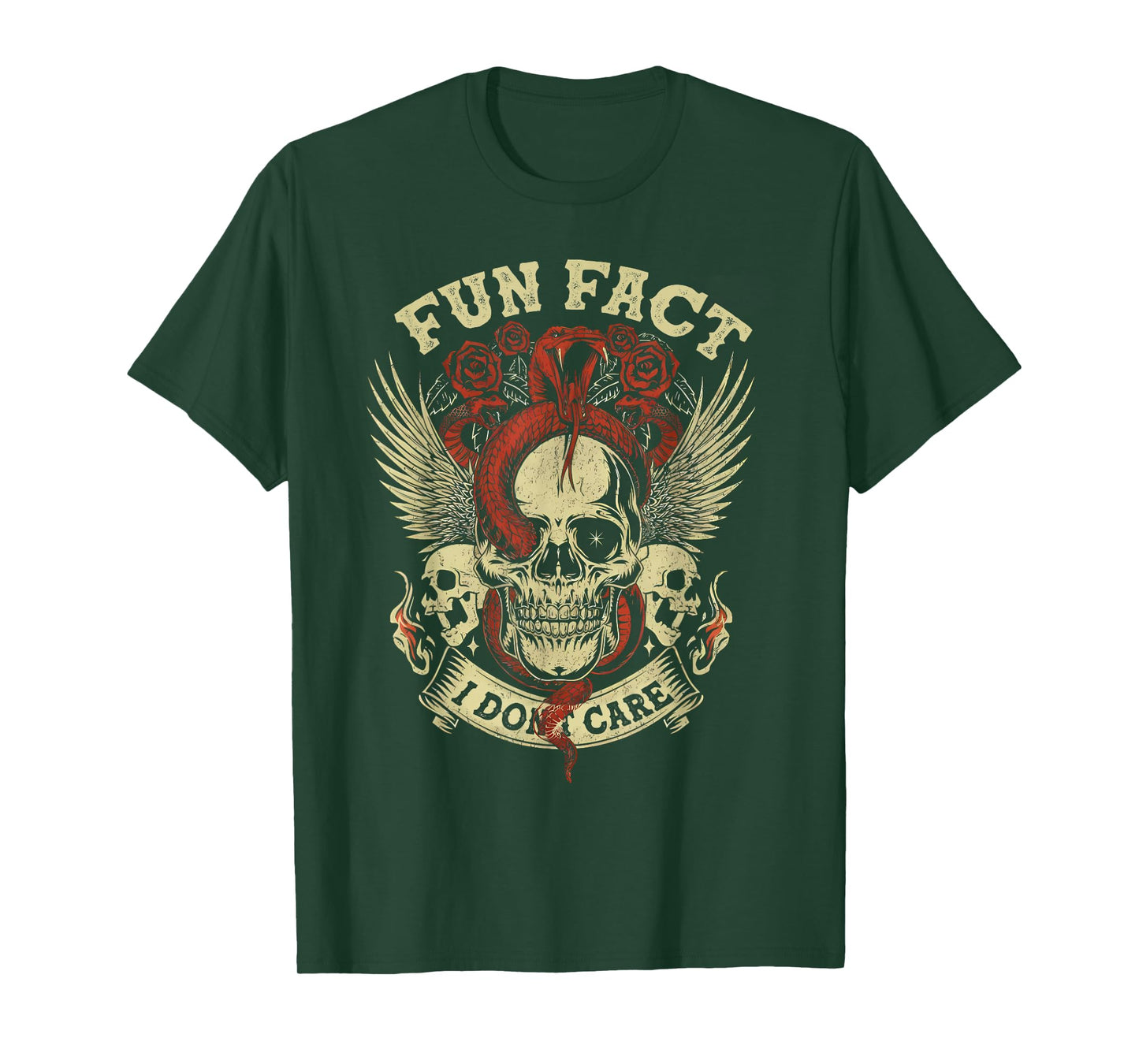 Fun Fact I Don't Care Funny Skeleton Saying Quote T-Shirt
