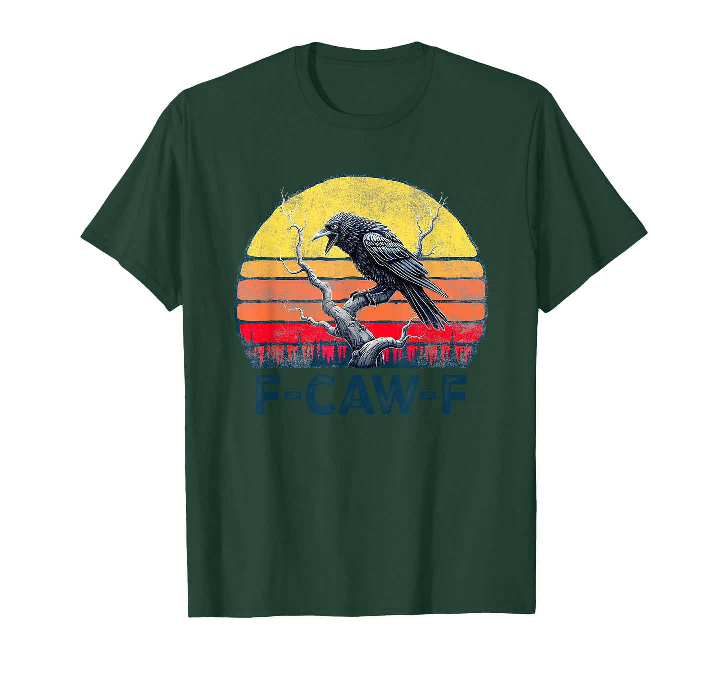 F-Caw-F Funny Raven Crow Vintage Gothic Bird Pun T-Shirt