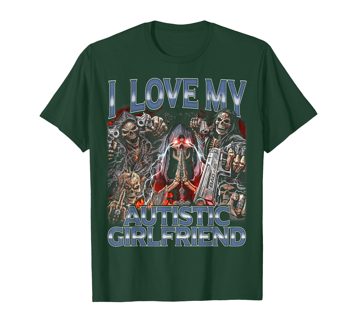 Autistic Girlfriend - Edgy Skeleton Bootleg Skeleton Meme T-Shirt