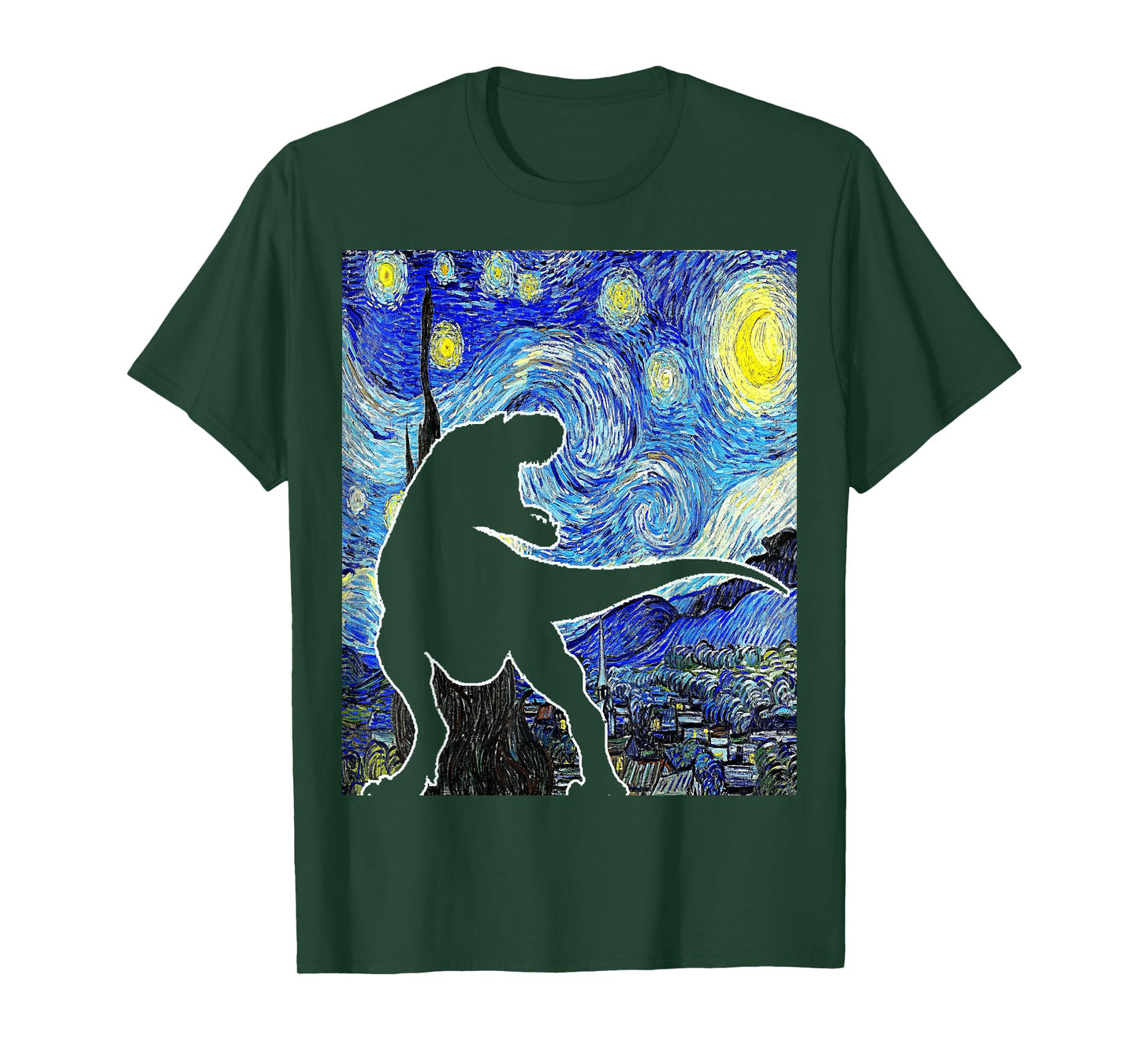 Dinosaur Starry Night T Rex Van Gogh Funny Paleontologist T-Shirt