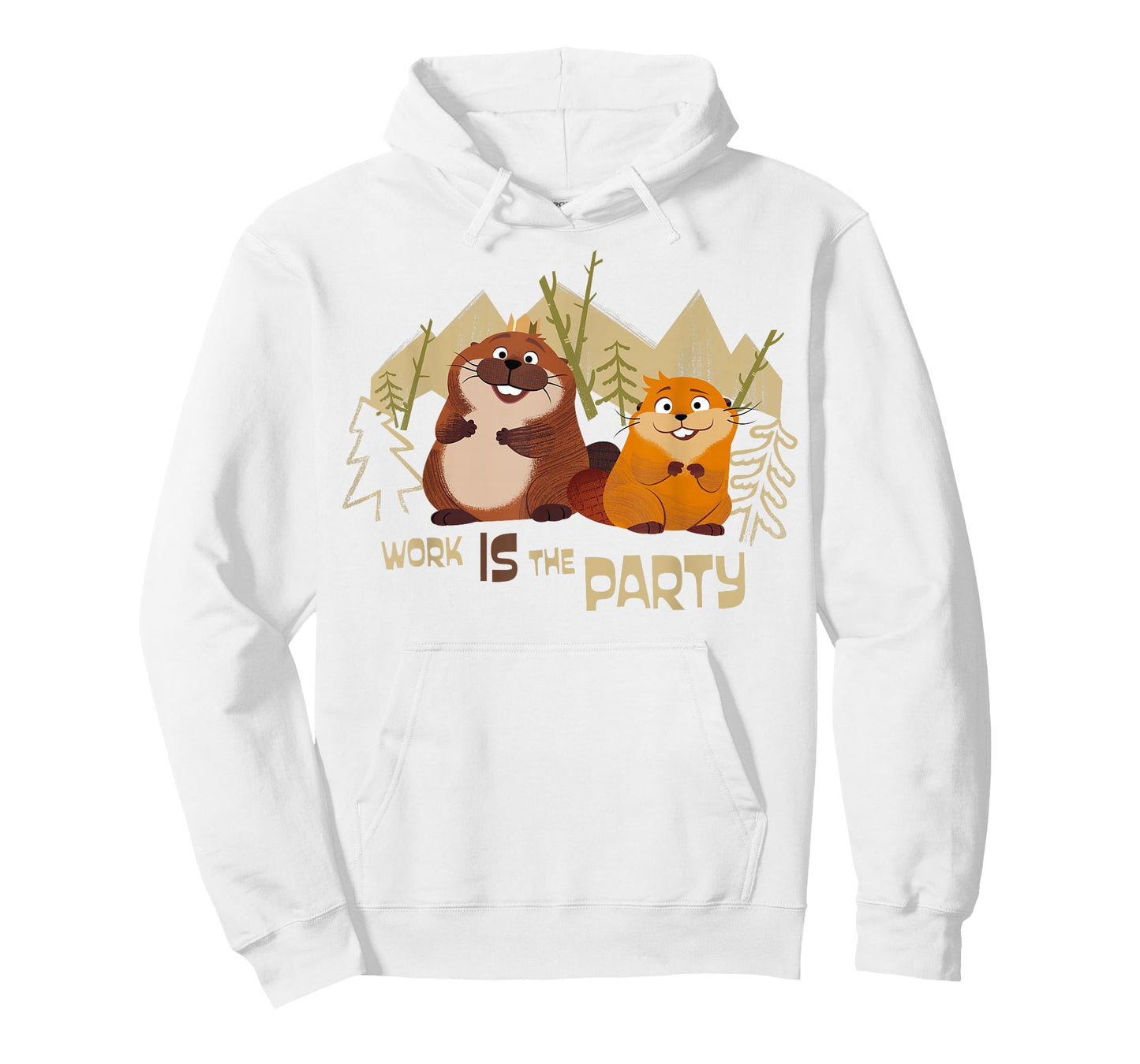 Disney Pixar Hoppers Work is The Party Mabel and King George T-Shirt - Hoodie | White