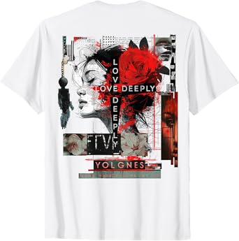 Rose | Backprint | Art Women Graphic Artwork Rose T-Shirt