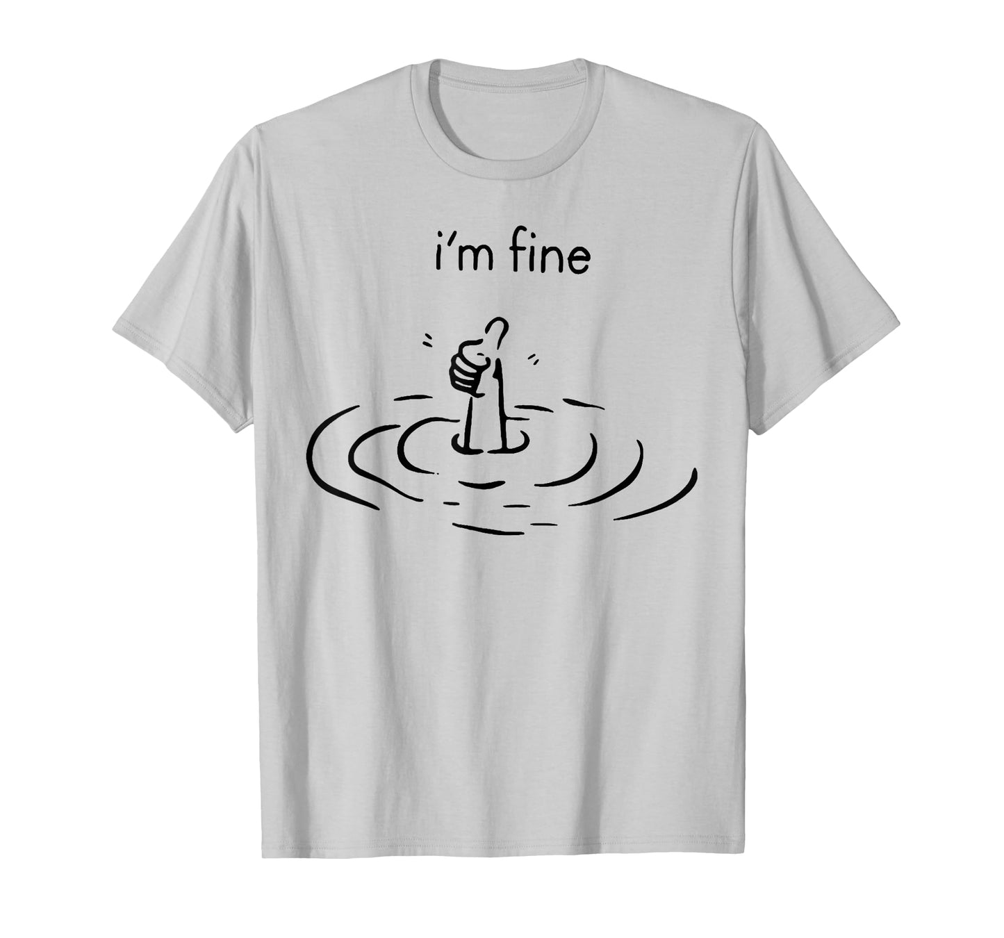 women's i'm fine print T-Shirt, Women's, Grey, Small