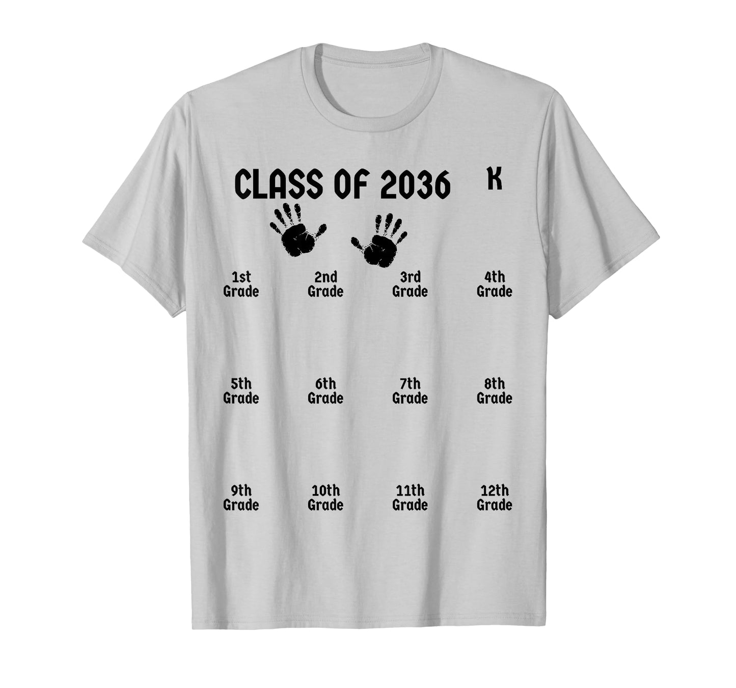 Class Of 2036 Grow With Me Shirt Handprint Graduation Gifts T-Shirt