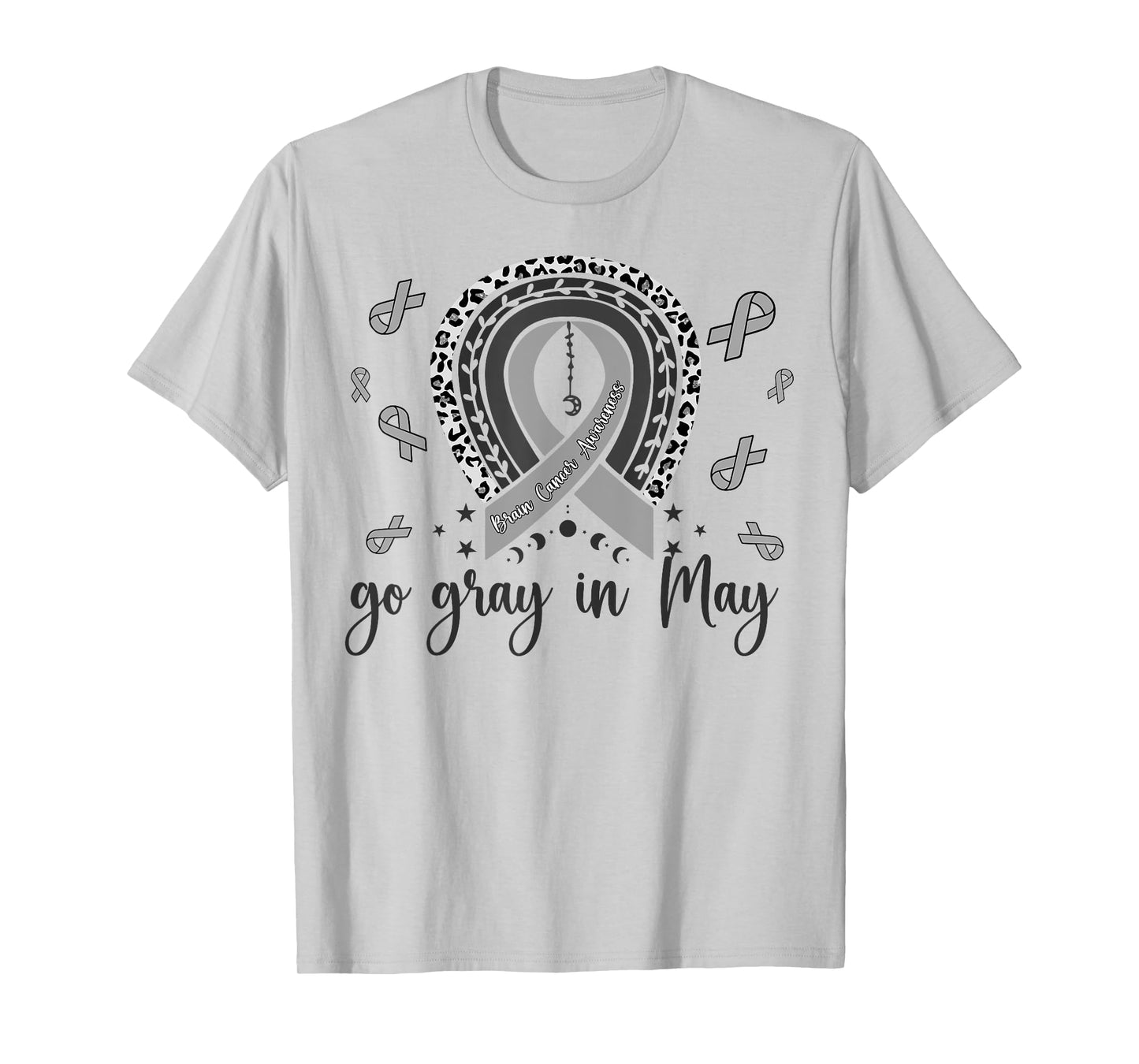 Go Gray In May Brain Cancer Awareness Rainbow Ribbon T-Shirt