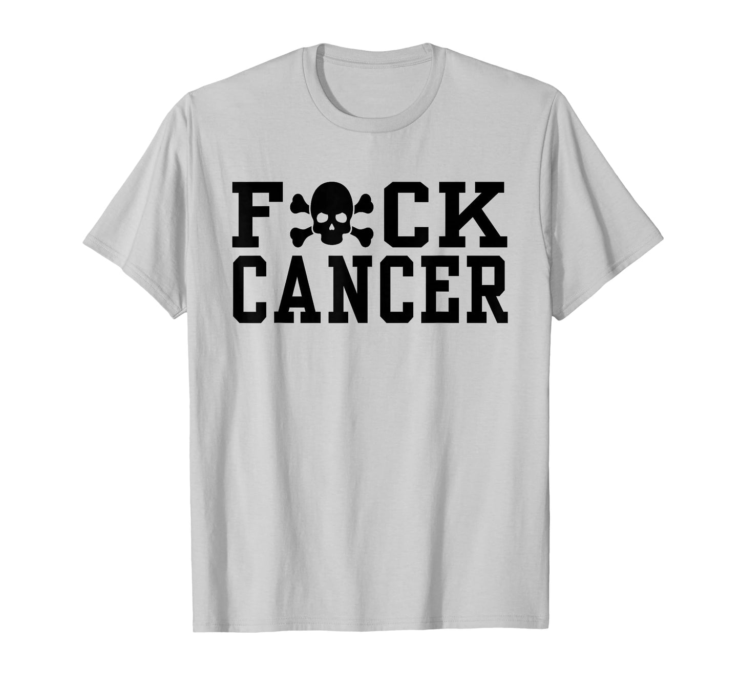 FCK Cancer Skull Skeleton Breast Cancer Humor T-Shirt
