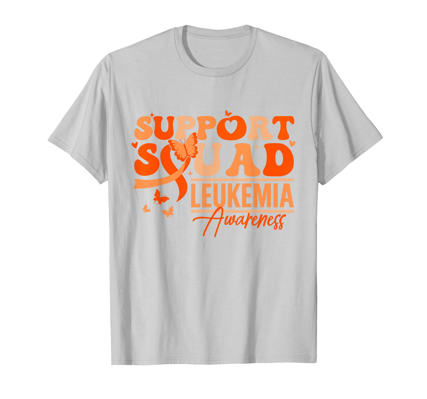 Support Squad Orange Ribbon Leukemia Blood Cancer Awareness T-Shirt