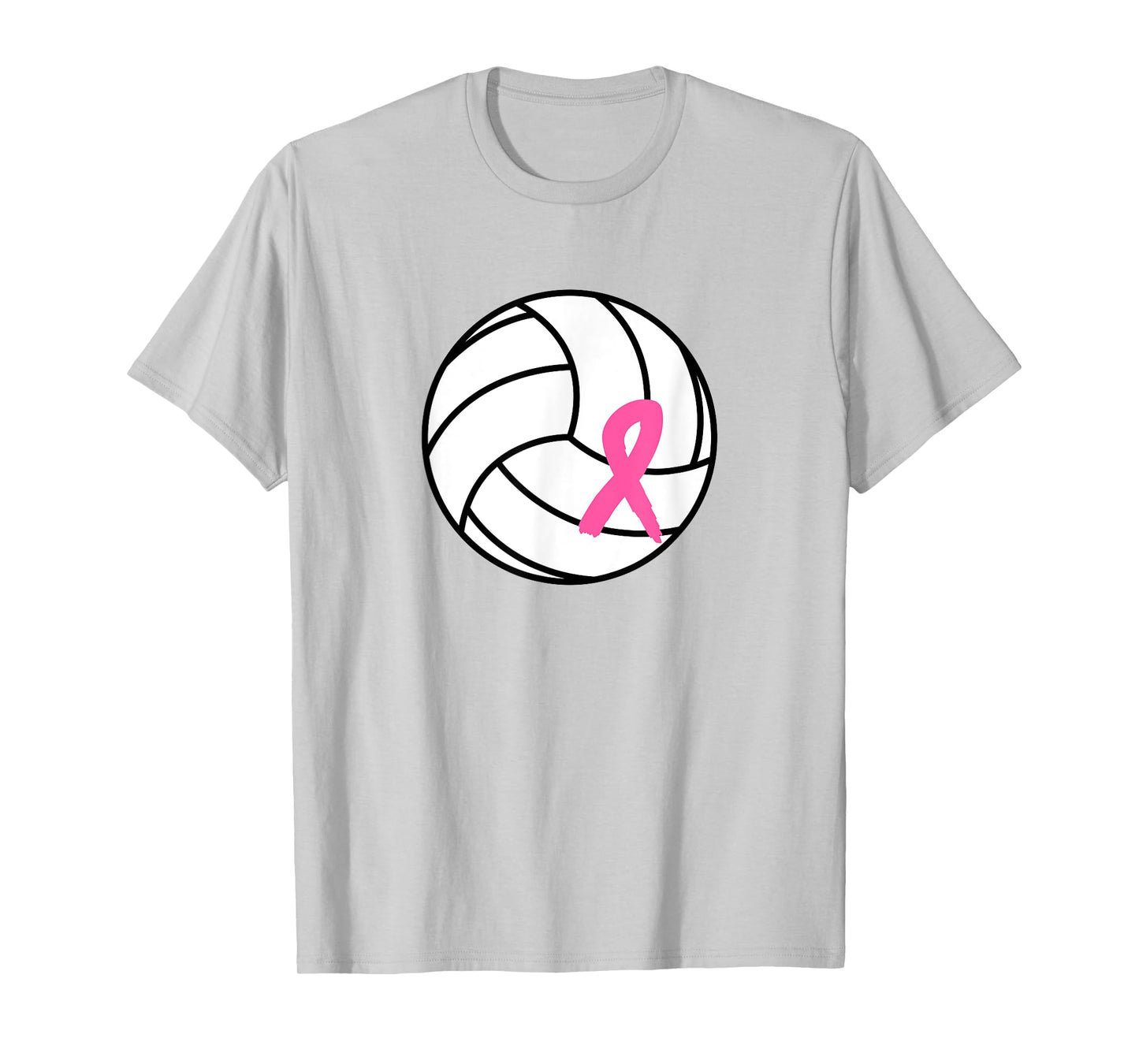 Volleyball Pink Ribbon Breast Cancer Awareness T-Shirt