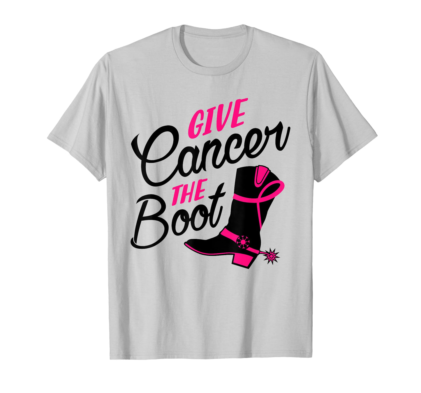 Breast Cancer Awareness Shirt Girls Western Cowboy Boots T-Shirt