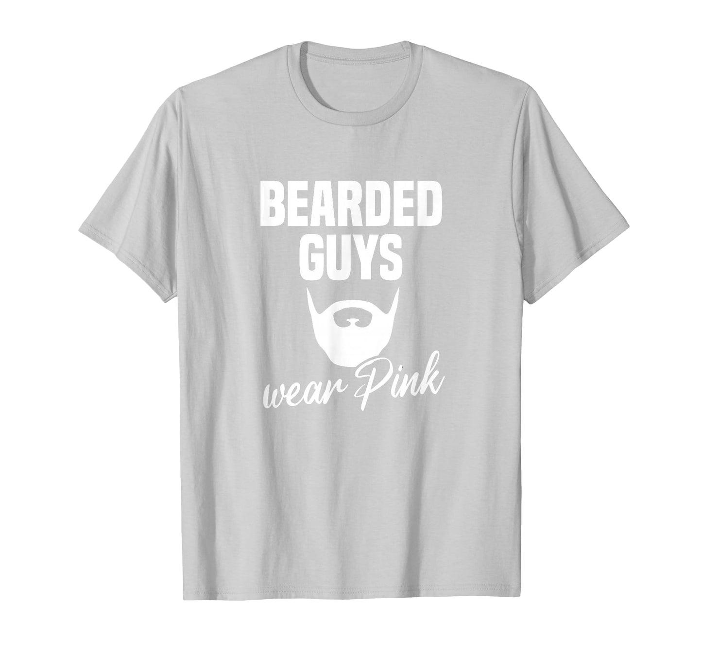 Mens Bearded Guys Wear Pink Breast Cancer Awareness T-Shirt